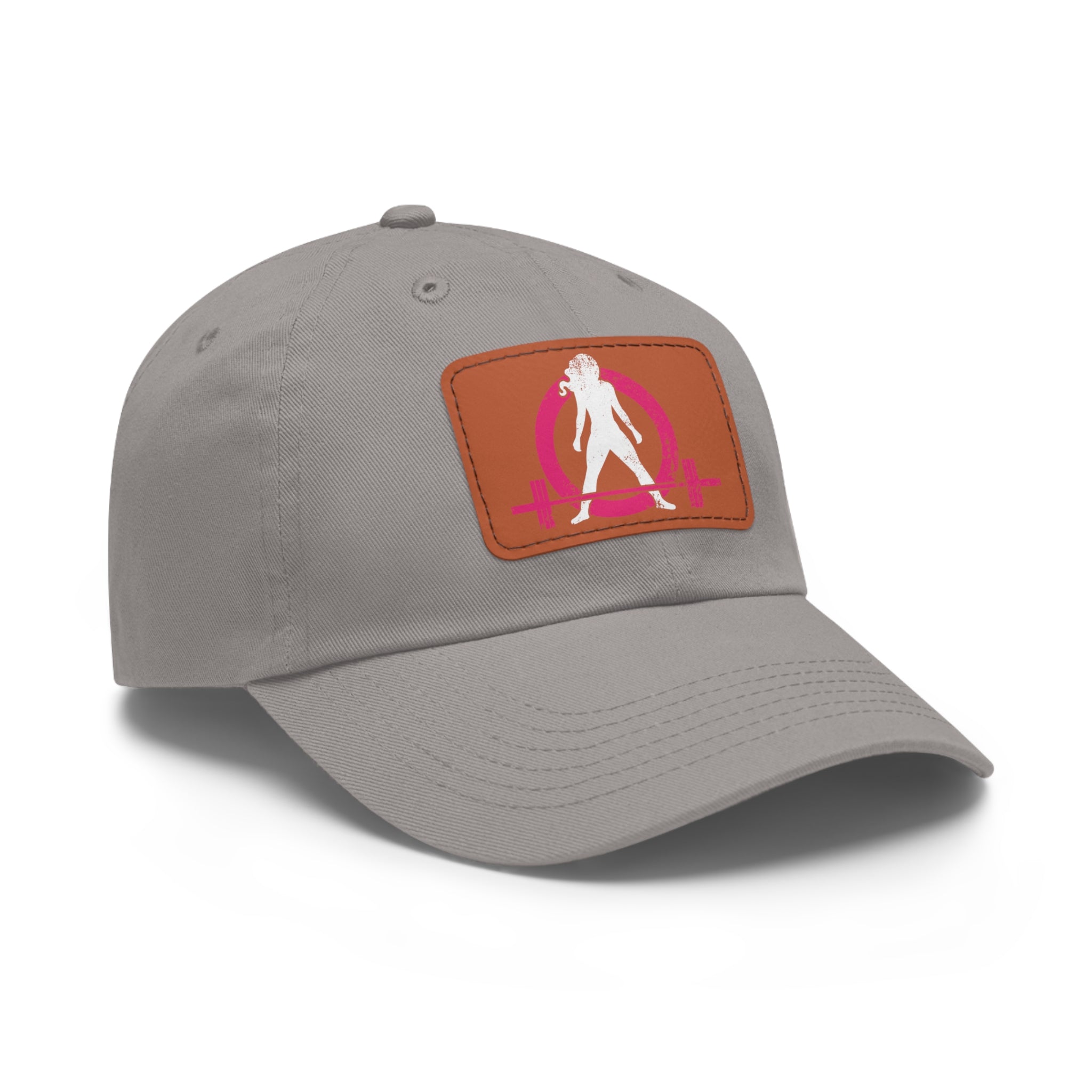 Distressed - Dad Hat with Leather Patch (Rectangle) - Color Font