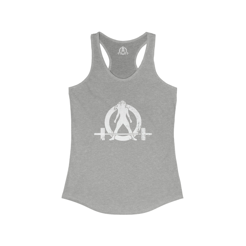 Strong Is Beautiful - Women's Ideal Racerback Tank - Distressed White Logo - (BEST SELLER)