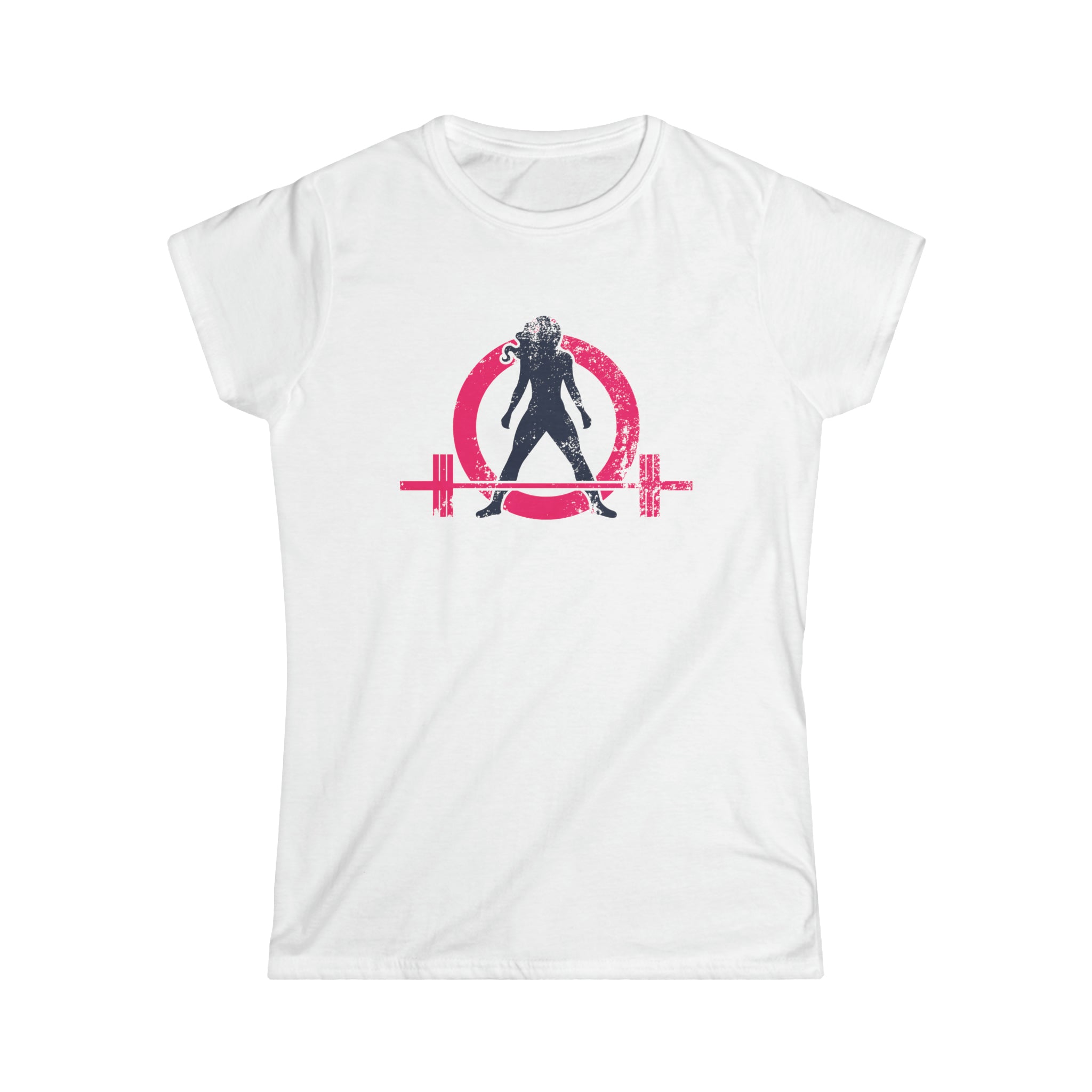 Women's Softstyle Tee - Distressed Color Logo - Plain Back