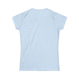 Women's Softstyle Tee - Distressed White Logo - Plain Back