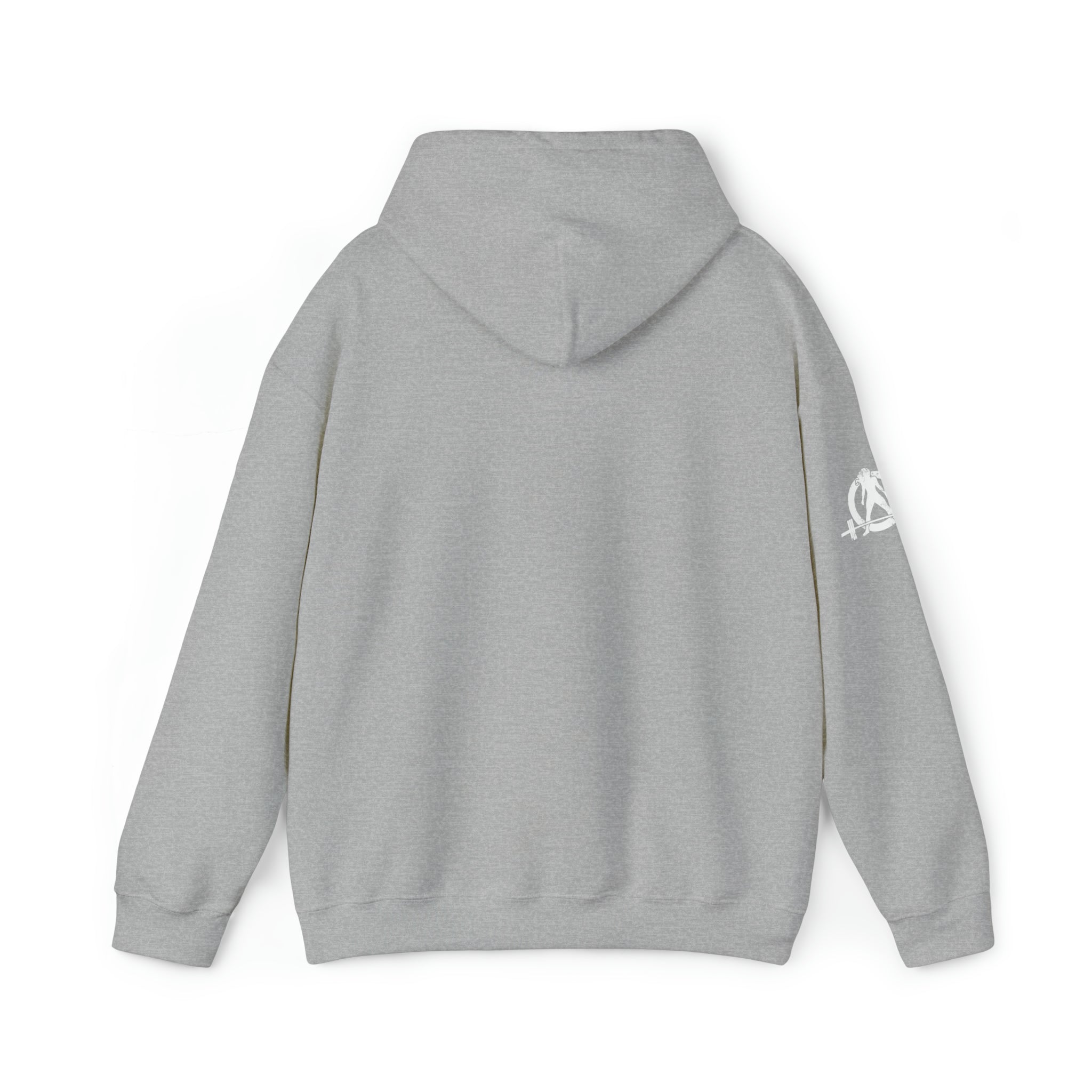 She is STRONG - Unisex Heavy Blend Hooded Sweatshirt - White Logo -  Plain Back