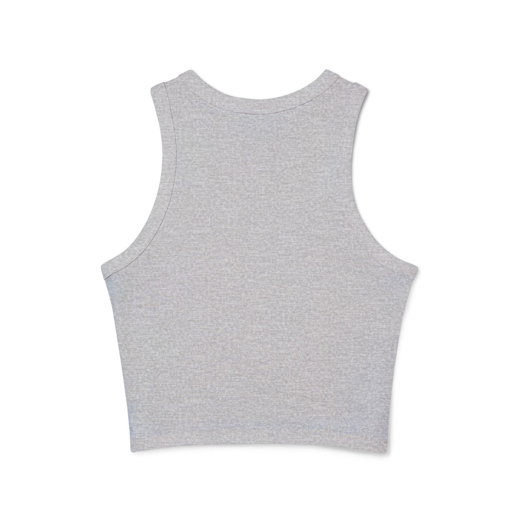 Chic Women's Micro Rib Tank Top, Casual Summer Top, Workout Tank, Layering Piece, Activewear, Relaxed Fit - Black Logo