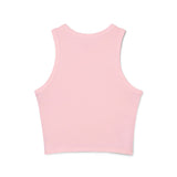 Chic Women's Micro Rib Tank Top, Casual Summer Top, Workout Tank, Layering Piece, Activewear, Relaxed Fit - Black Logo