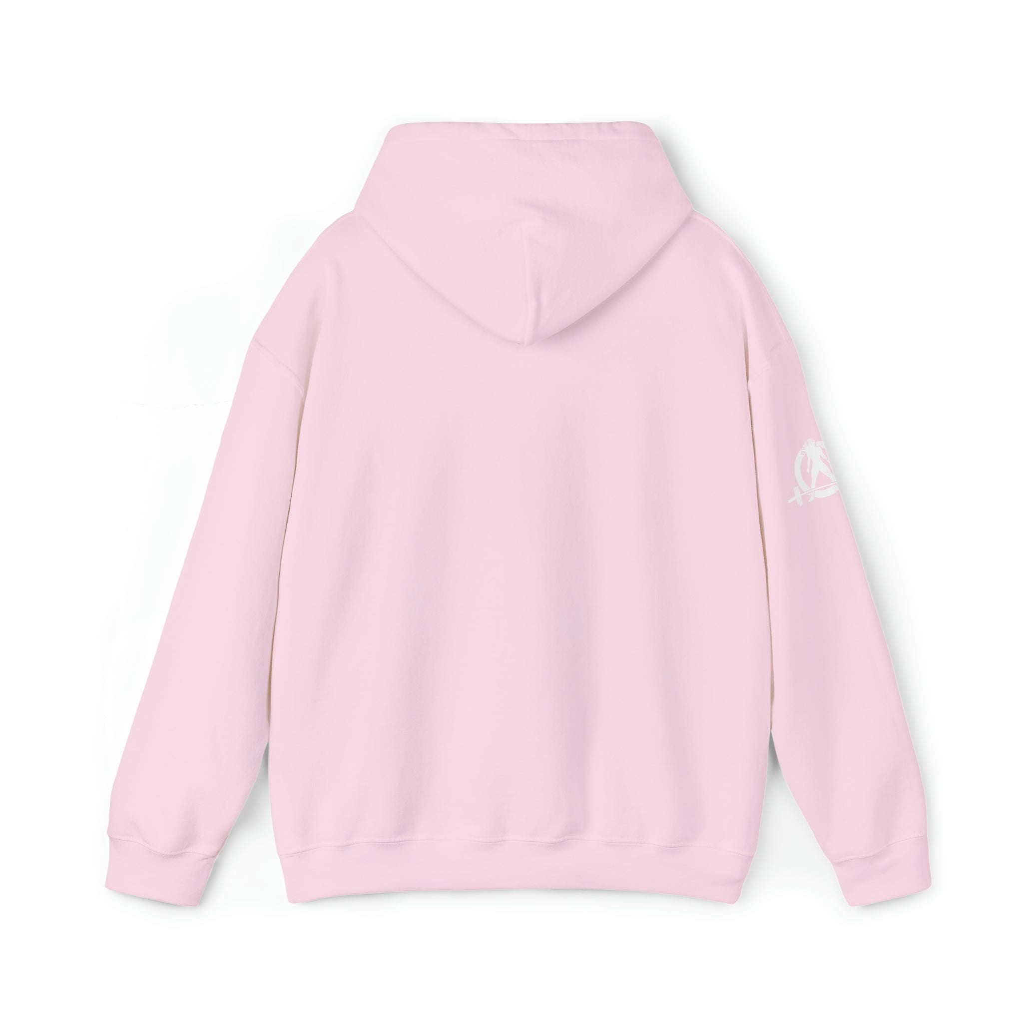 She is STRONG - Unisex Heavy Blend Hooded Sweatshirt - White Logo -  Plain Back