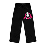 Women's Pajama Pants (AOP) - Black - Distressed Inverted Logo