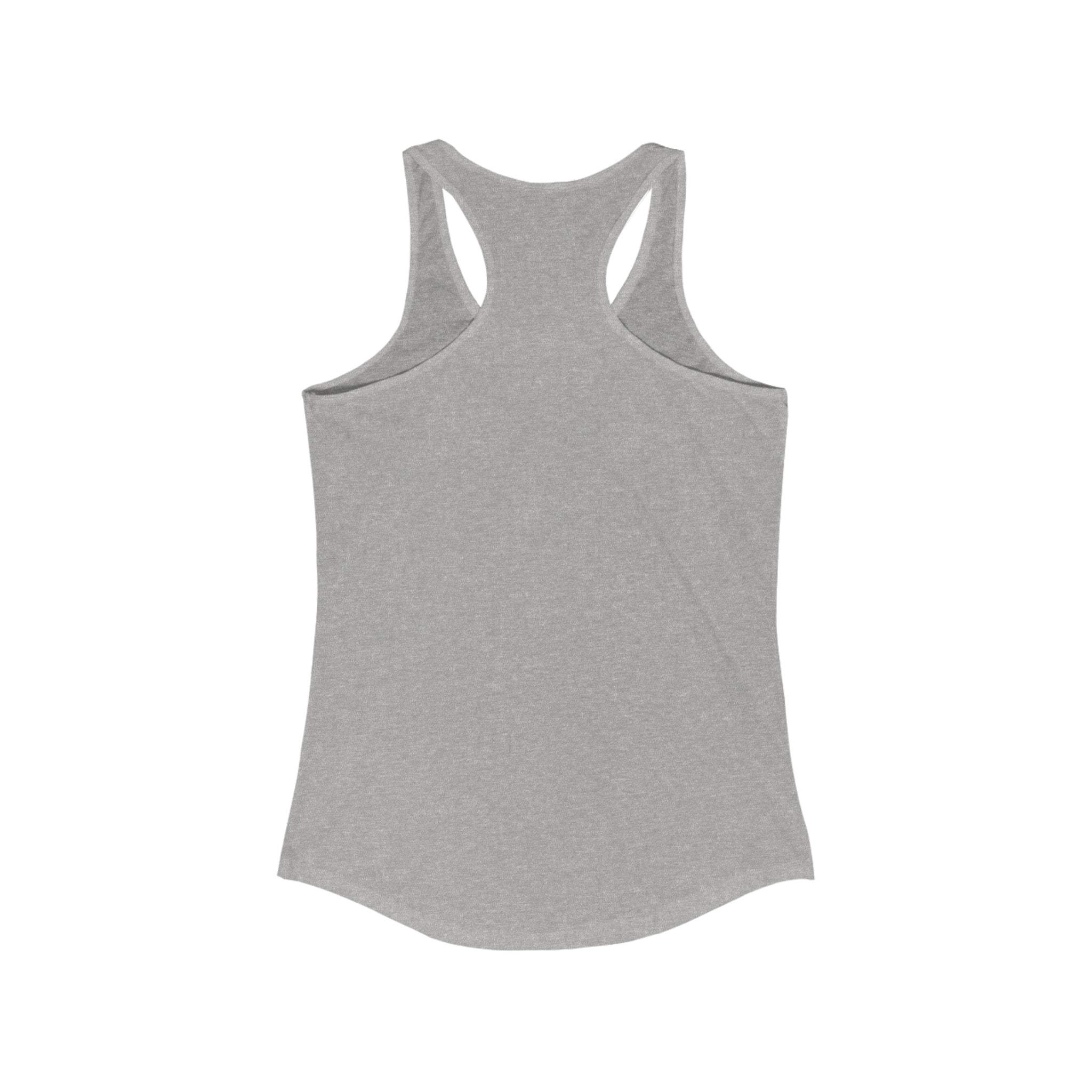 Coffee & Barbells - Women's Ideal Racerback Tank - White Logo Plain Back