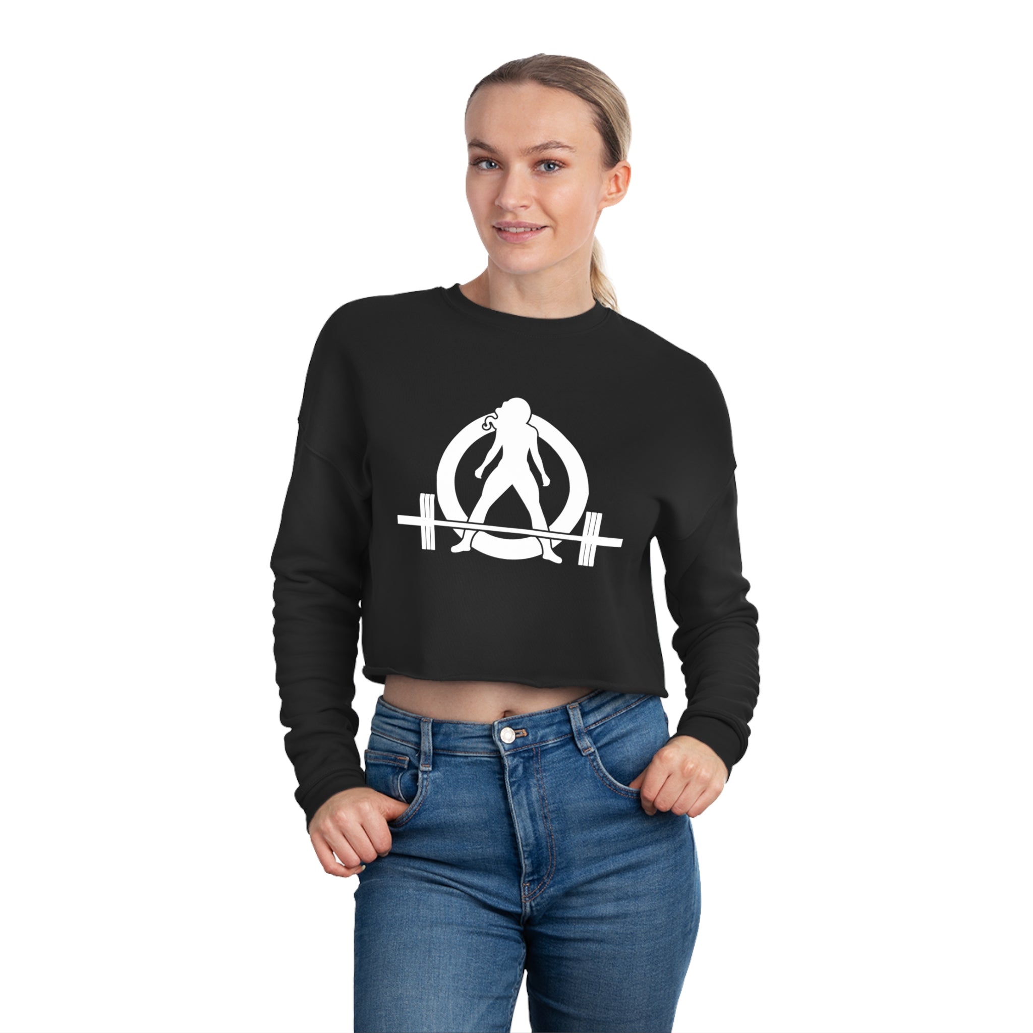 Women's Cropped Sweatshirt - White Original Logo