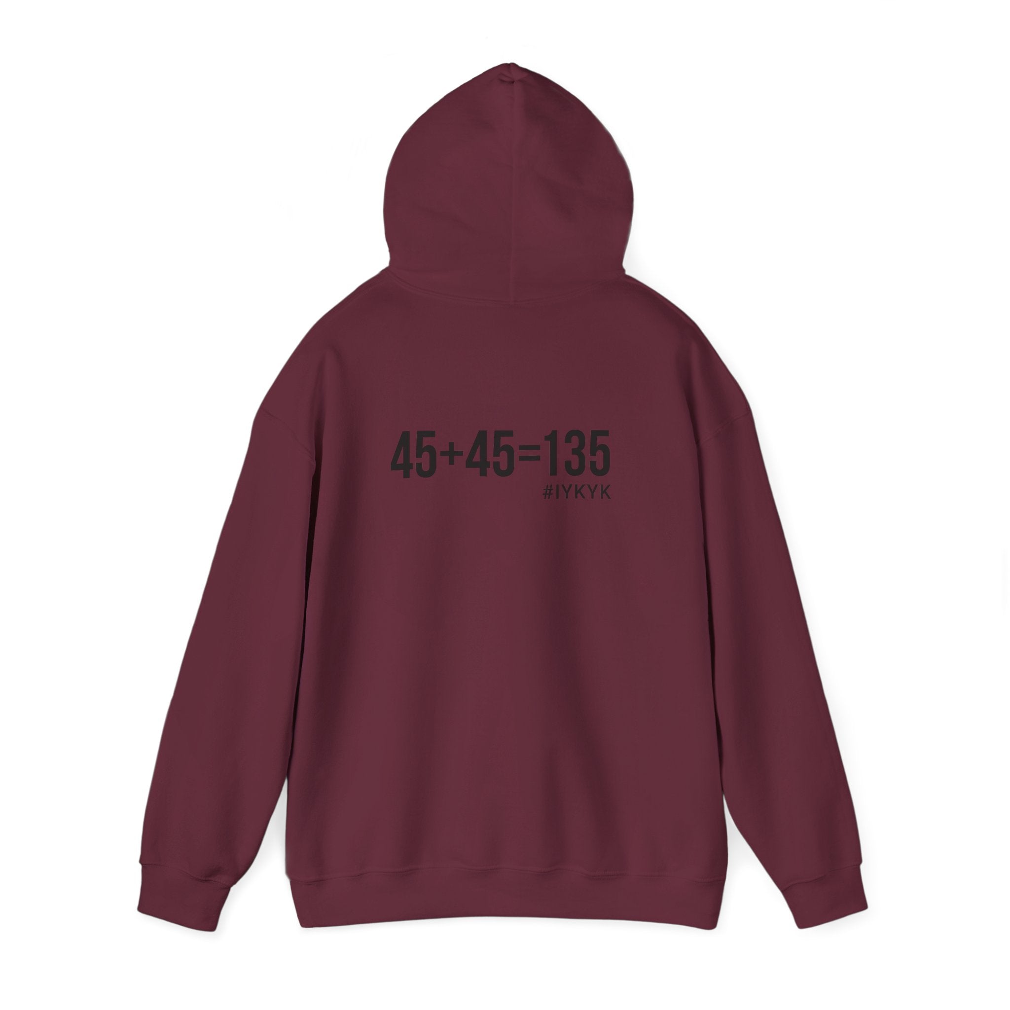 45 + 45 = 135 - Unisex Heavy Blend Hooded Sweatshirt  - Black Logo
