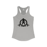 Lift Heavy - Run Fast - Racer Back Tank Top - Women's Ideal Racerback Tank (Black Front & Back Logo)