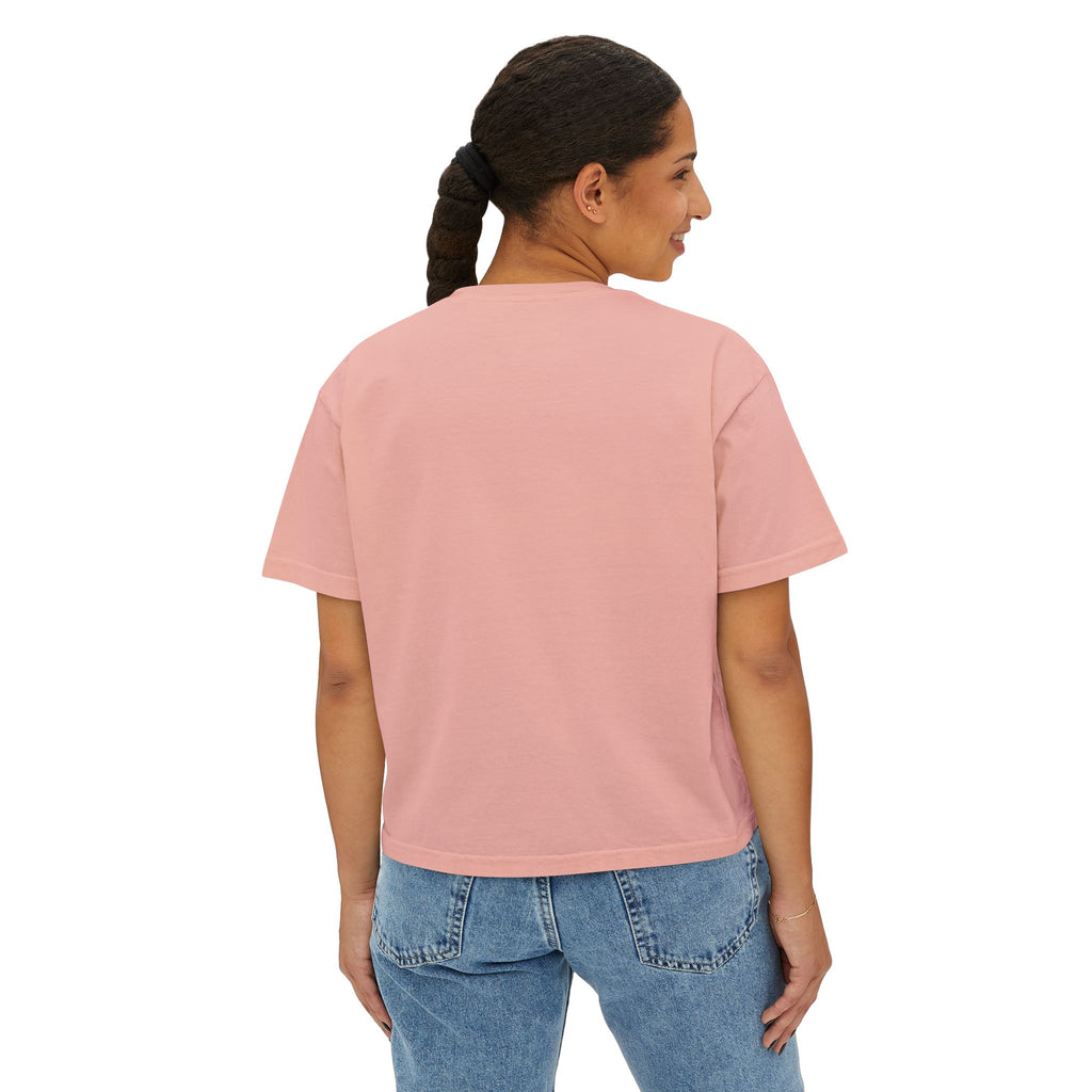 Women's Boxy Tee - Color Distressed Inverted Logo Front