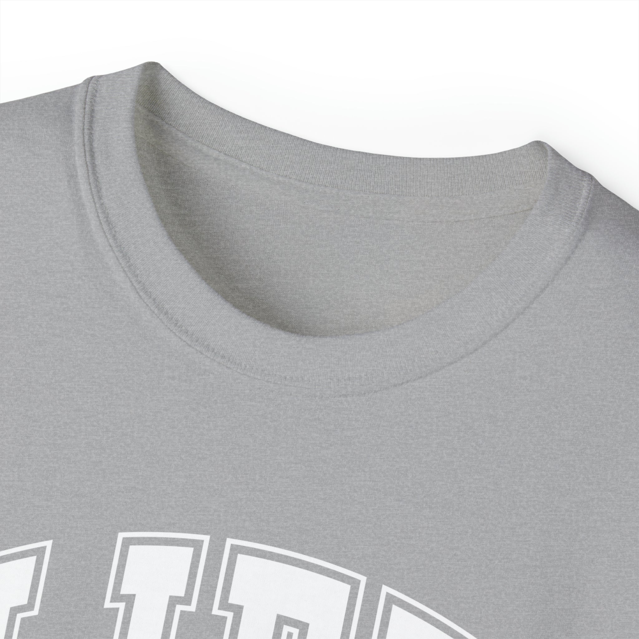 Lift Like A Girl - Unisex Ultra Cotton Tee - Front White Logo - Plain Back