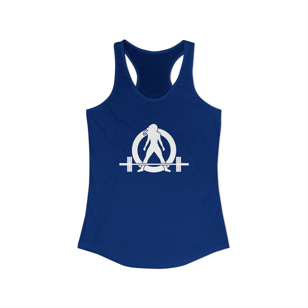25 + 25 = 70 Women's Ideal Racerback Tank - White Print Front & Back