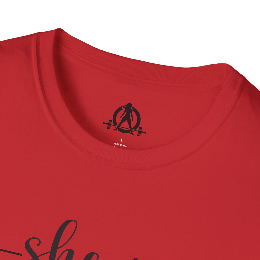 She Is STRONG - Unisex Softstyle T-Shirt - Front Black Print