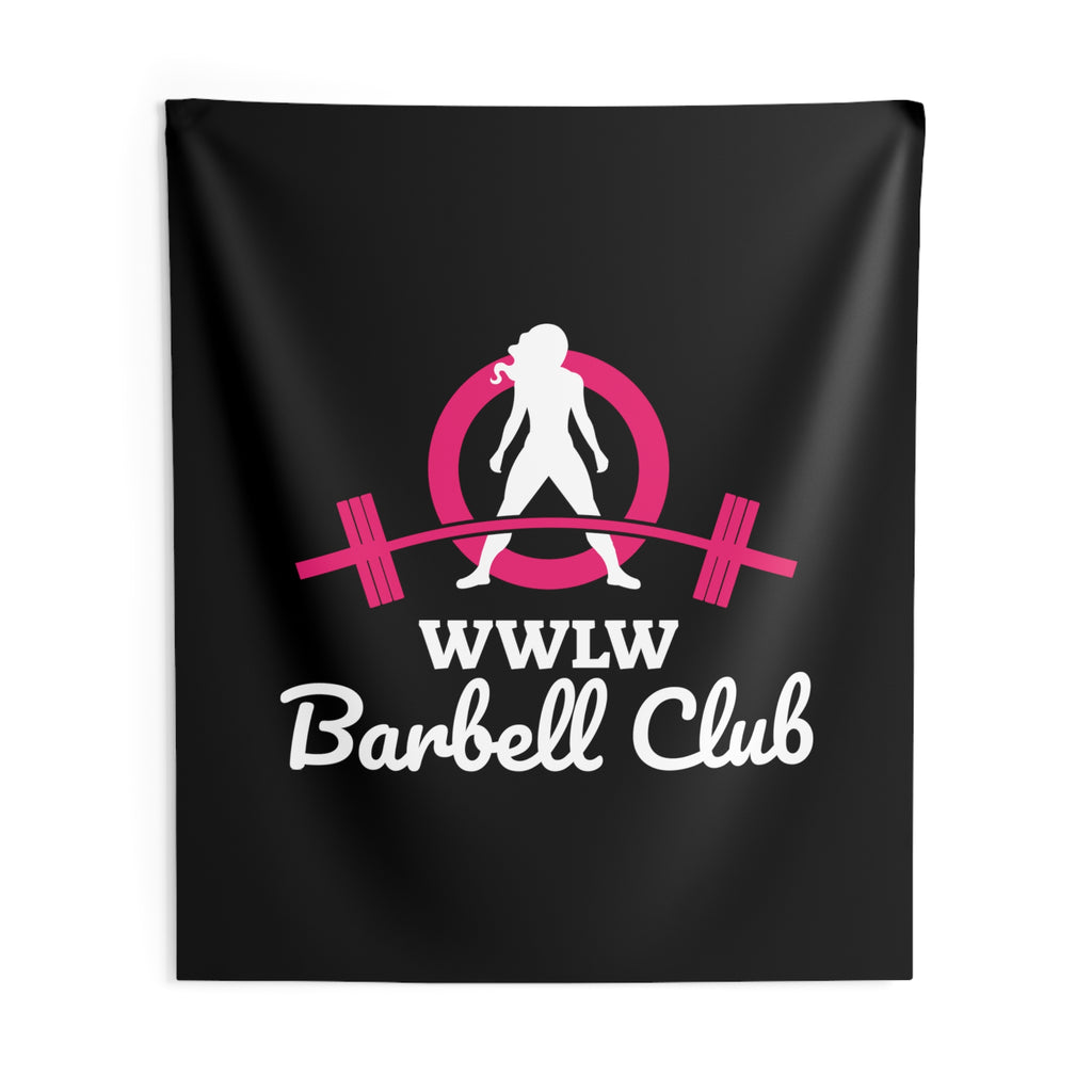 Indoor Wall Tapestries - Black WWLW Barbell Club
