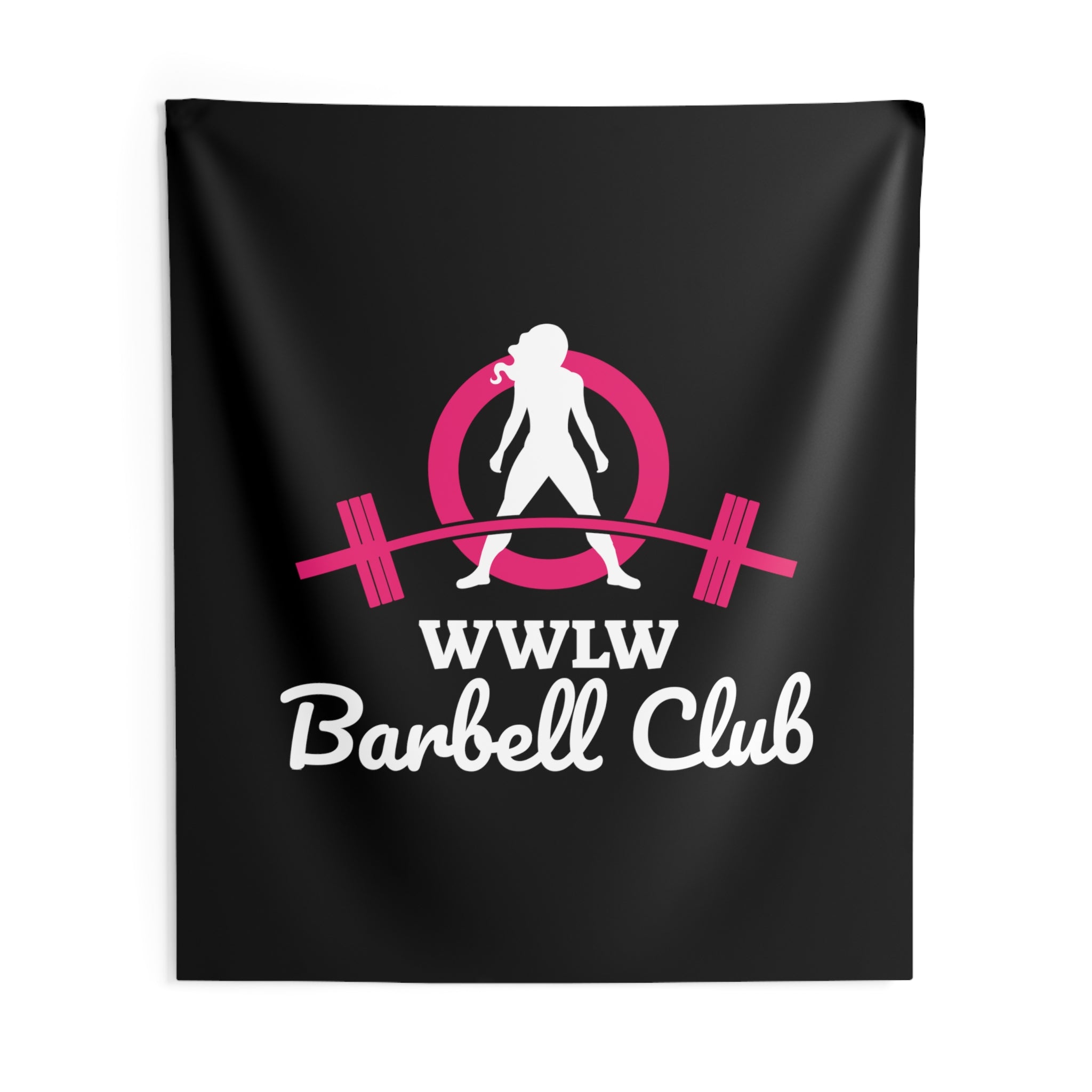 Indoor Wall Tapestries - Black WWLW Barbell Club