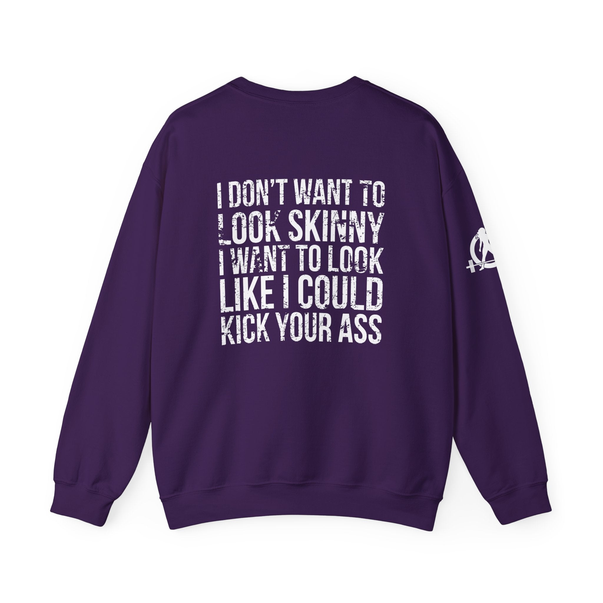 Kick Your Ass - Unisex Heavy Blend™ Crewneck Sweatshirt - Distressed Logo - Plain Back