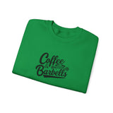 Coffee & Barbells - Unisex Heavy Blend™ Crewneck Sweatshirt - Black Logo on Front