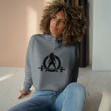 Empowered Crop Hoodie – For Strong Women Who Lift - Black Classic Logo