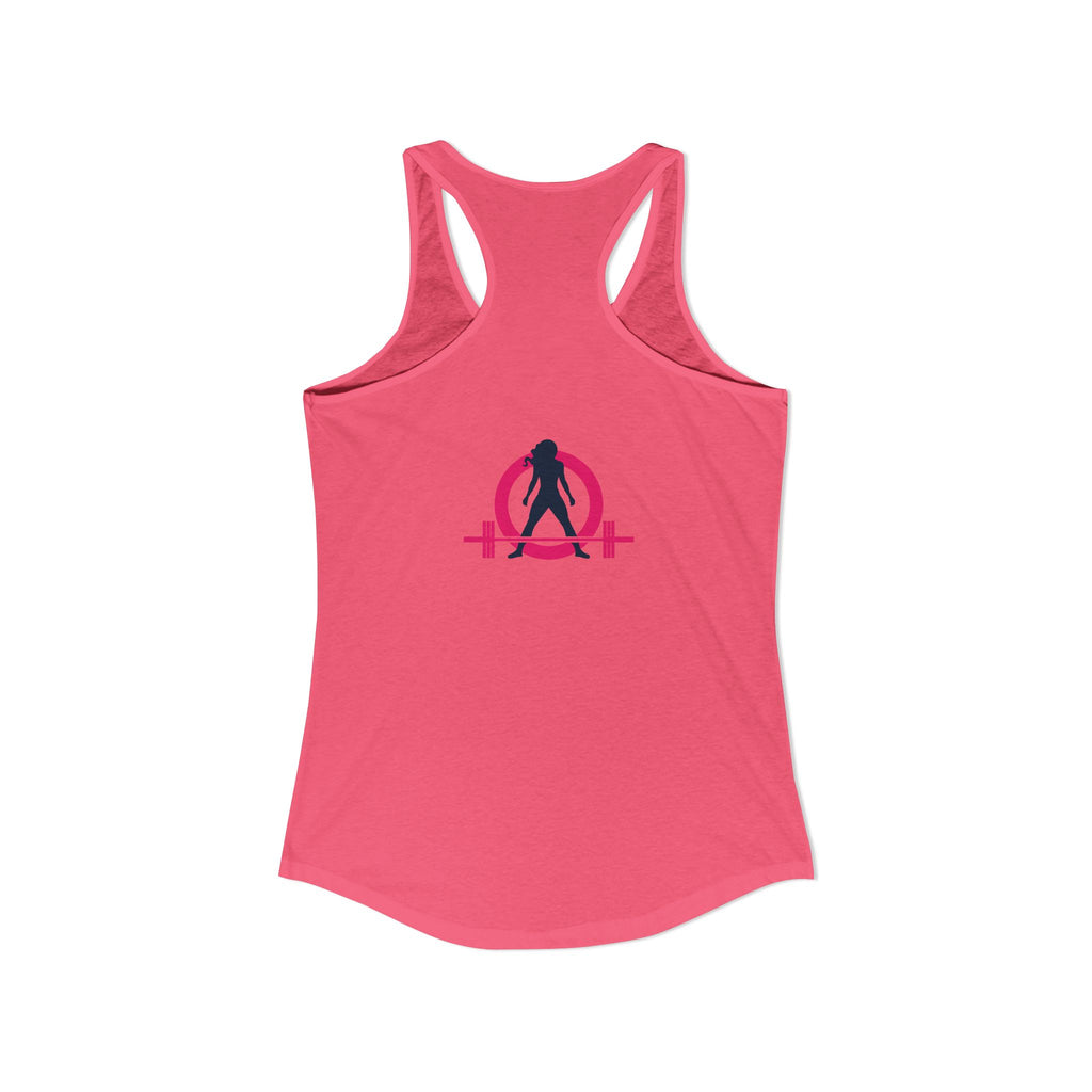Strong Not Skinny - Color Distressed Logo - Women's Ideal Racerback Tank - Front & Back Print