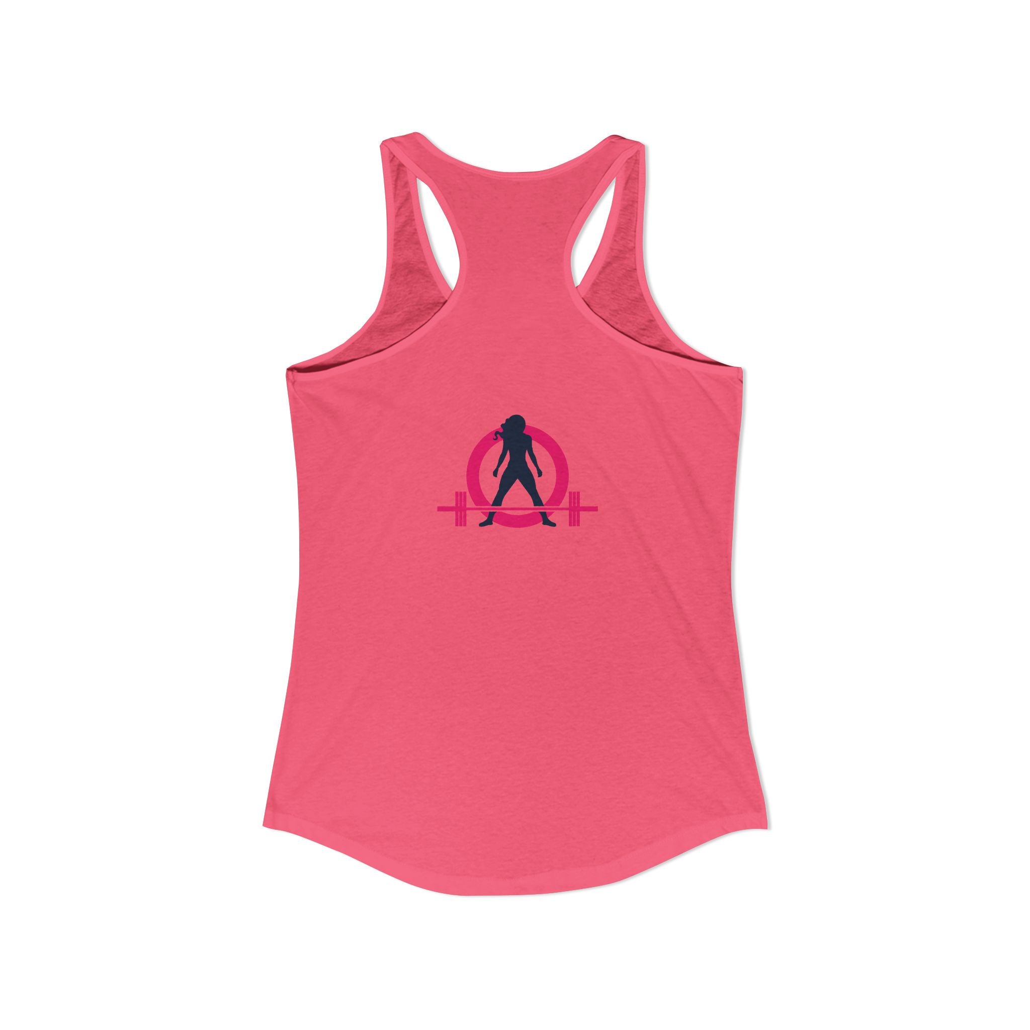 Strong Not Skinny - Color Distressed Logo - Women's Ideal Racerback Tank - Front & Back Print