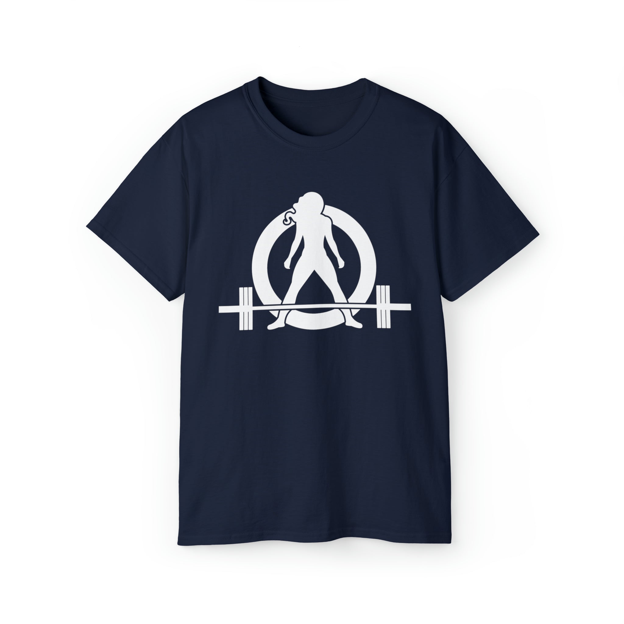 Unisex Ultra Cotton Tee - Classic White Logo - Plain Back