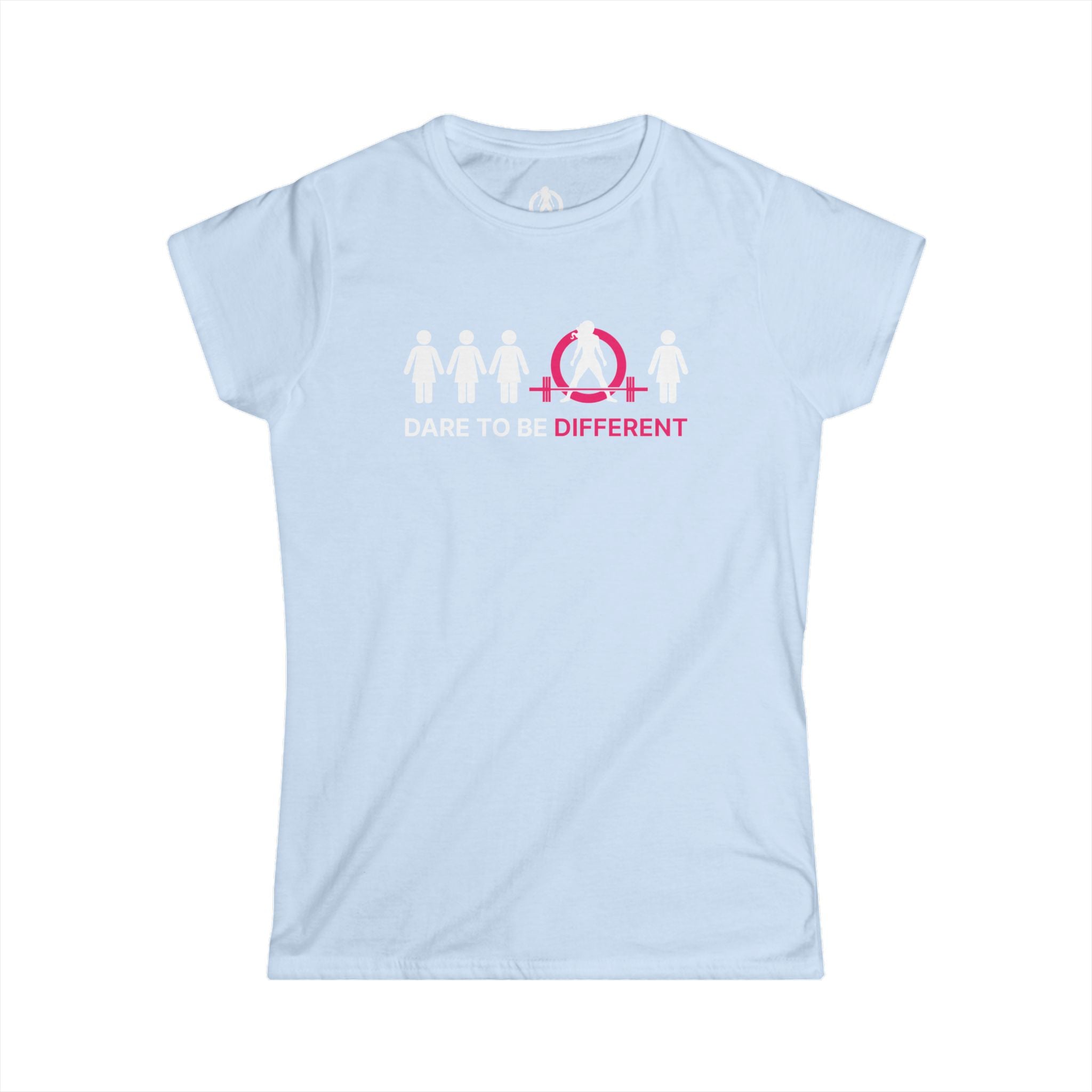 Dare To Be Different - Deadlift - Women's Softstyle Tee - Logo on Front - Plain Back