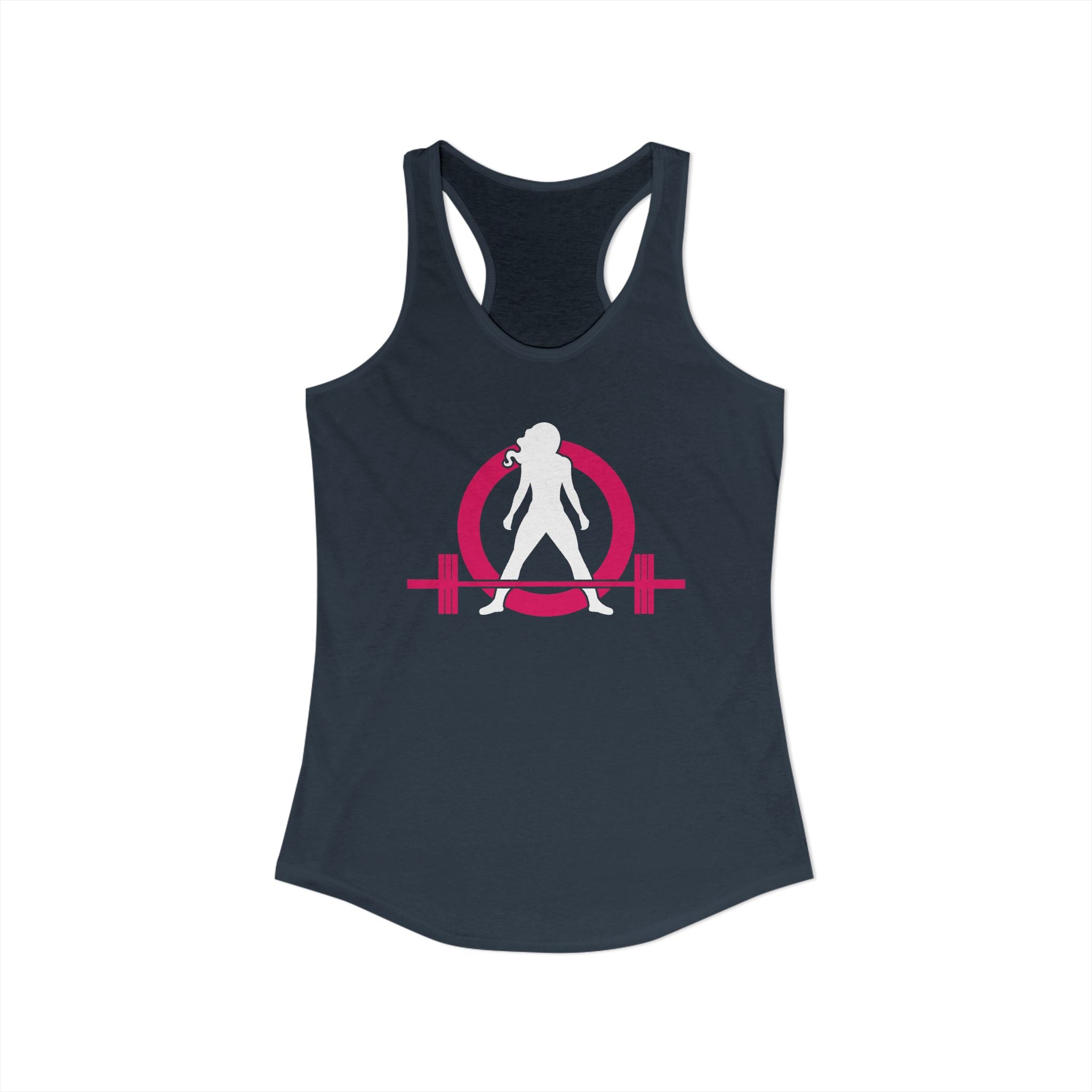 Classic Logo Racer Back Tank Top (BEST SELLER) - Women's Ideal Racerback Tank - Classic Light Logo - Plain Back