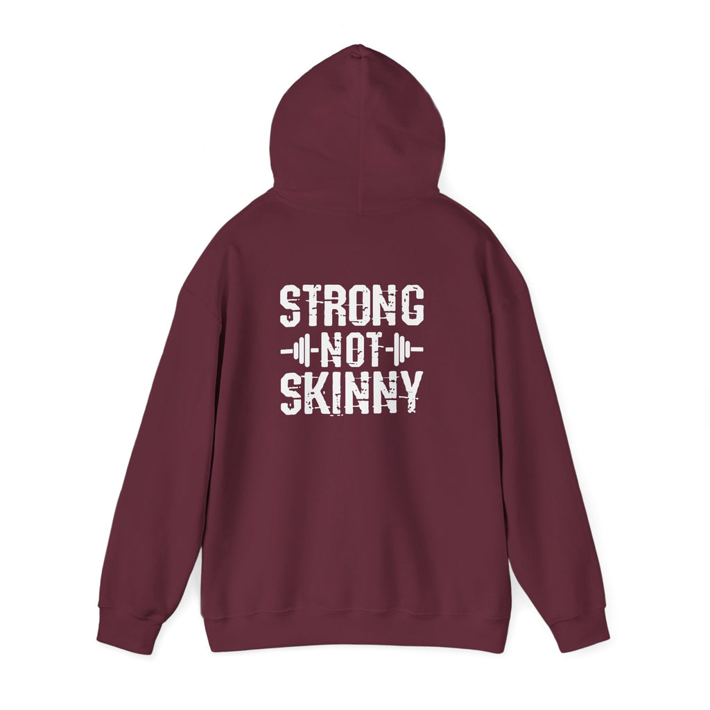 Strong Not Skinny - Unisex Heavy Blend Hooded Sweatshirt - White Distressed Logo