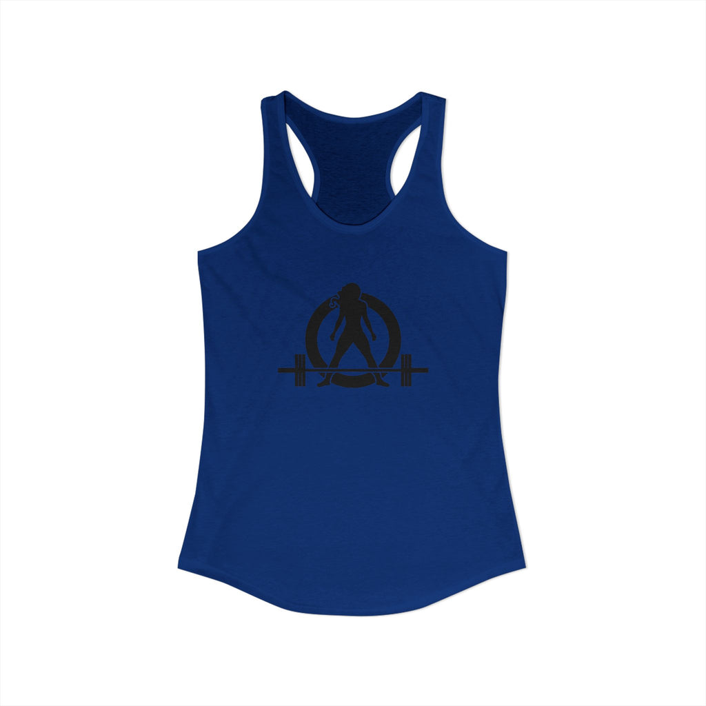 25 + 25 = 70 Women's Ideal Racerback Tank - Black Print Front & Back