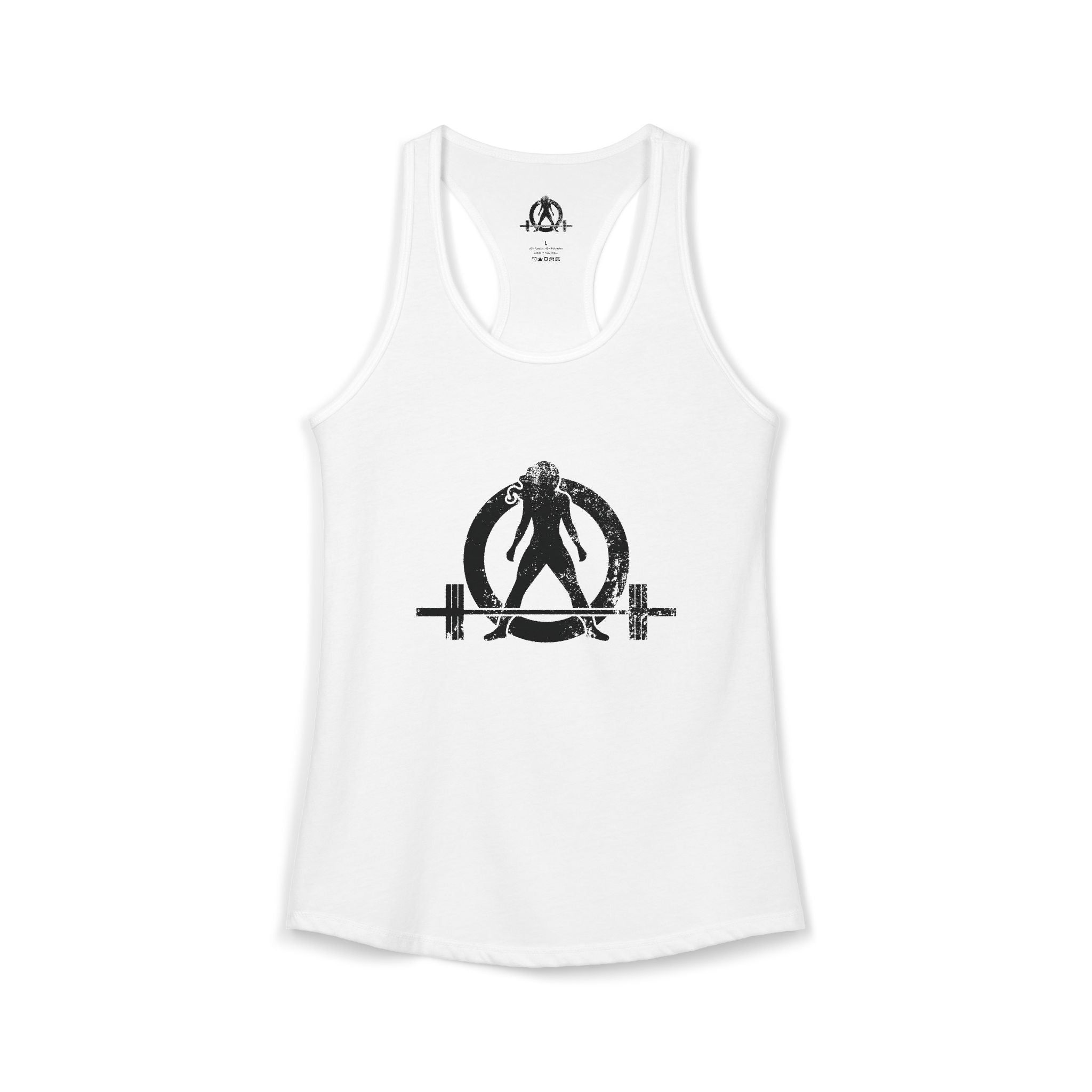 WWLW Distressed Black Logo - Racer Back Tank Top