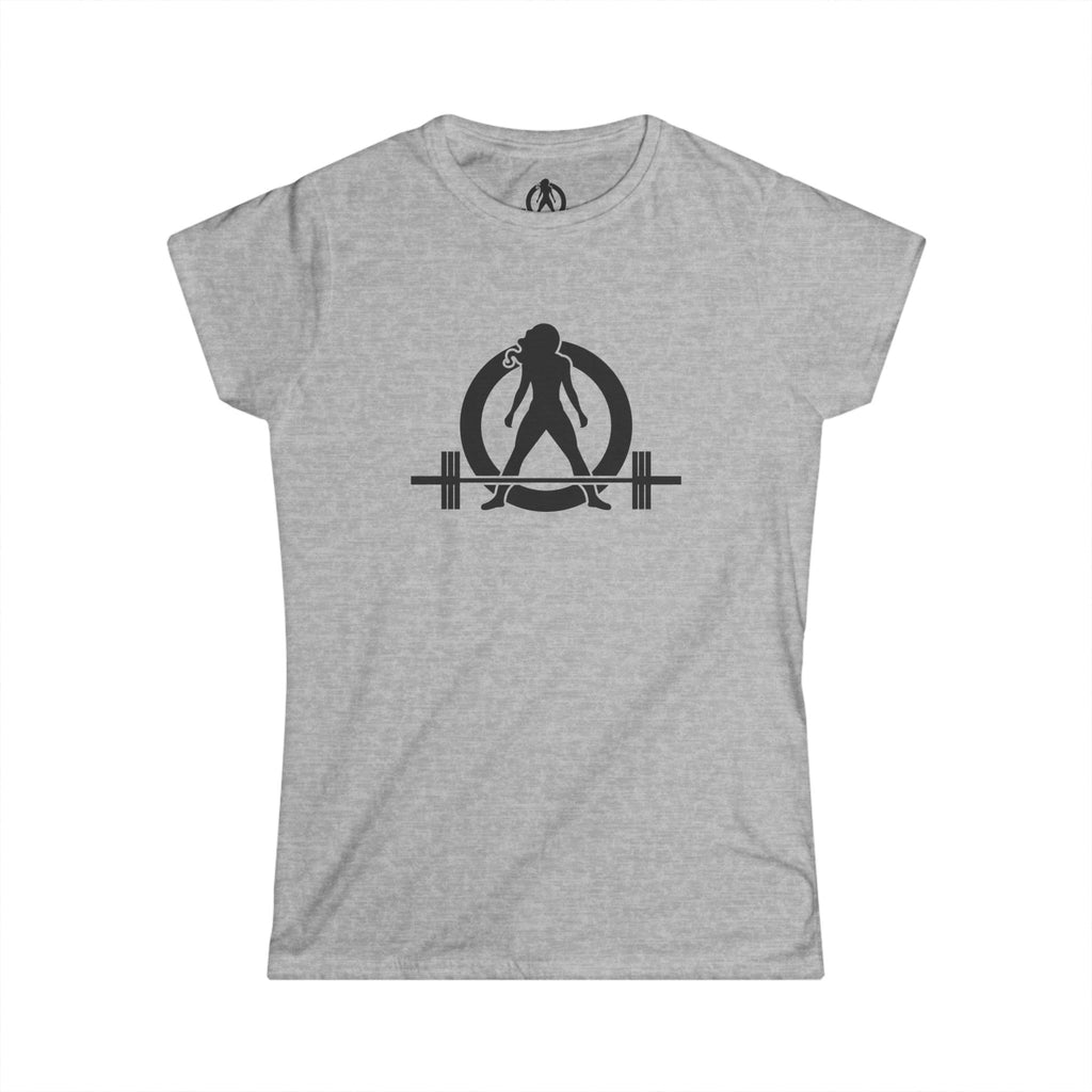 Lift Heavy Run Fast - Women's Softstyle Tee - Black Front & Back Logo
