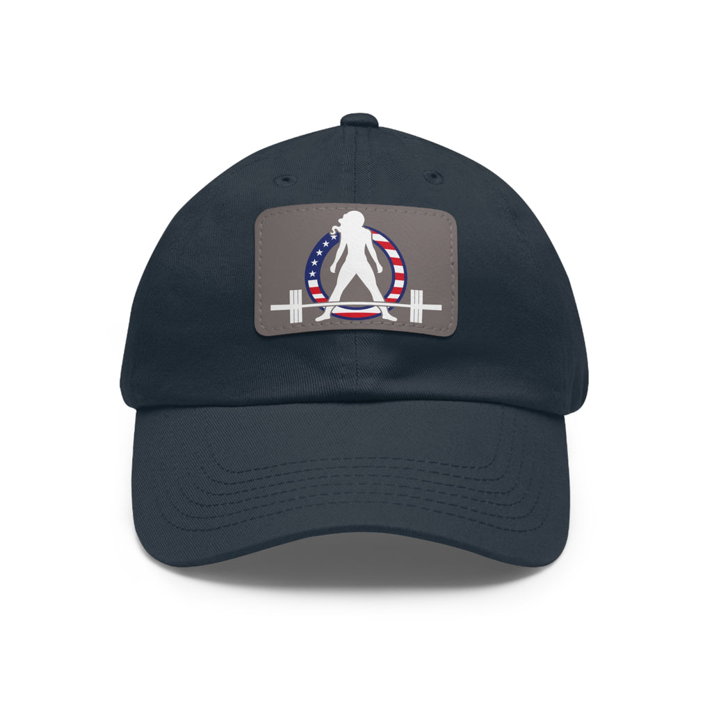 Dad Hat with Leather Patch (Rectangle) - USA Dark Logo