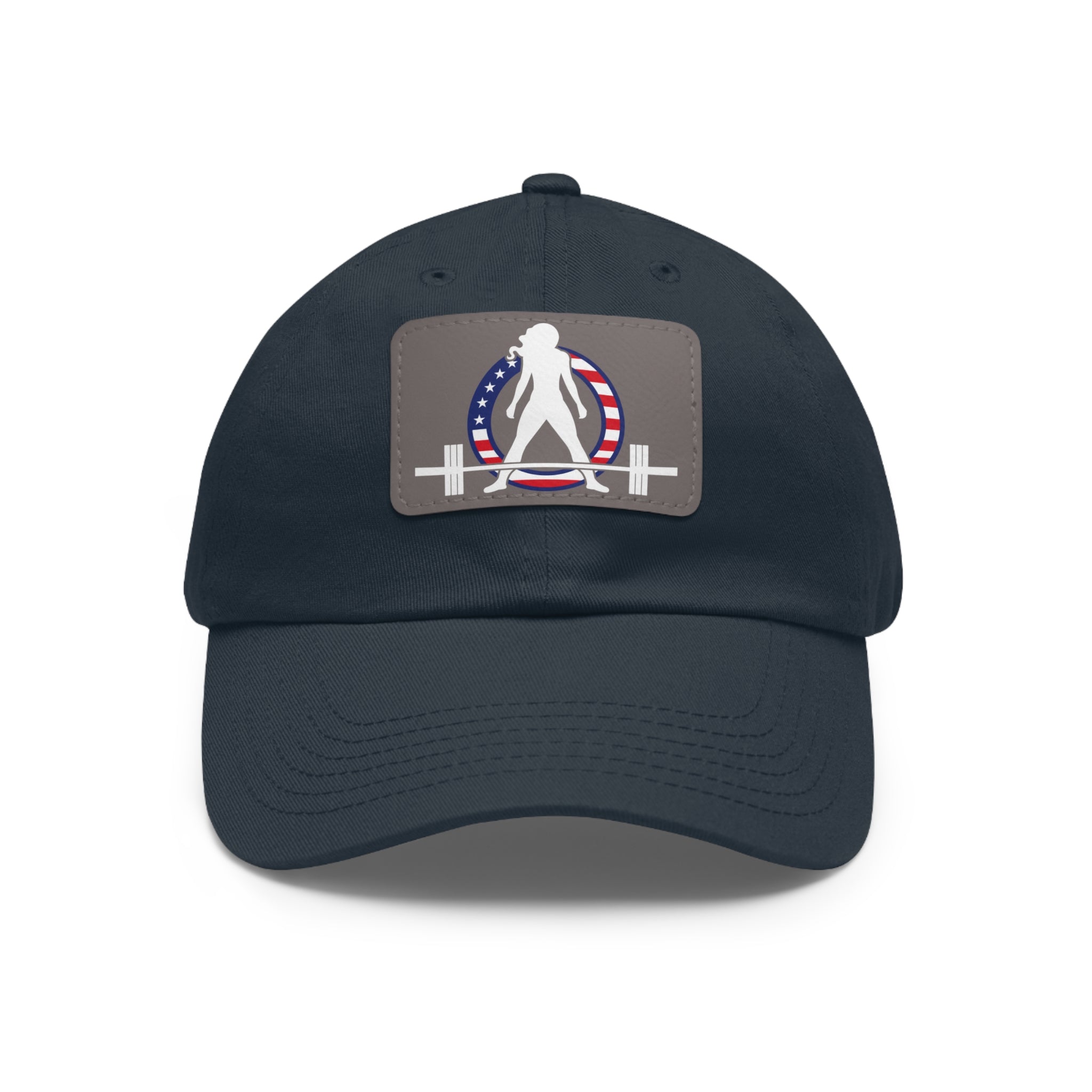 Dad Hat with Leather Patch (Rectangle) - USA Dark Logo