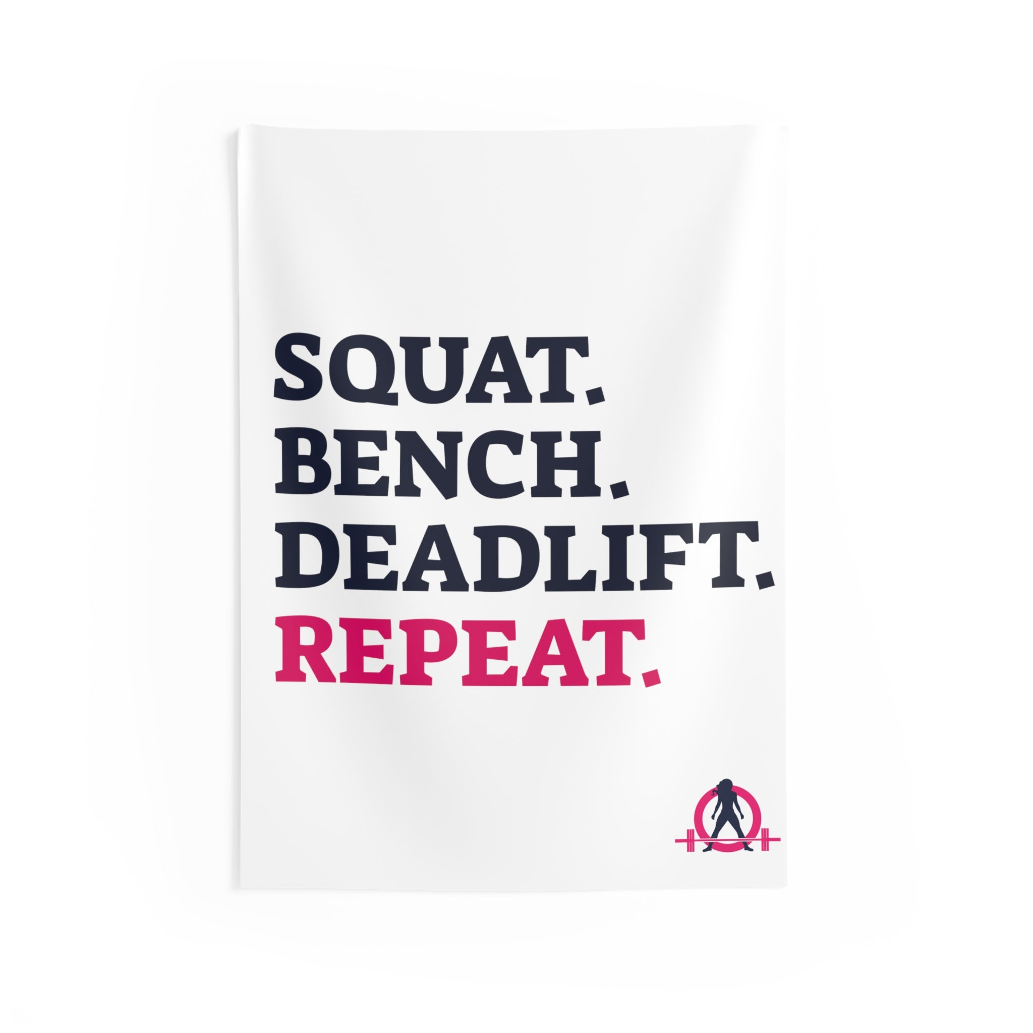 Squat Bench Deadlift Repeat - Indoor Wall Tapestries - White