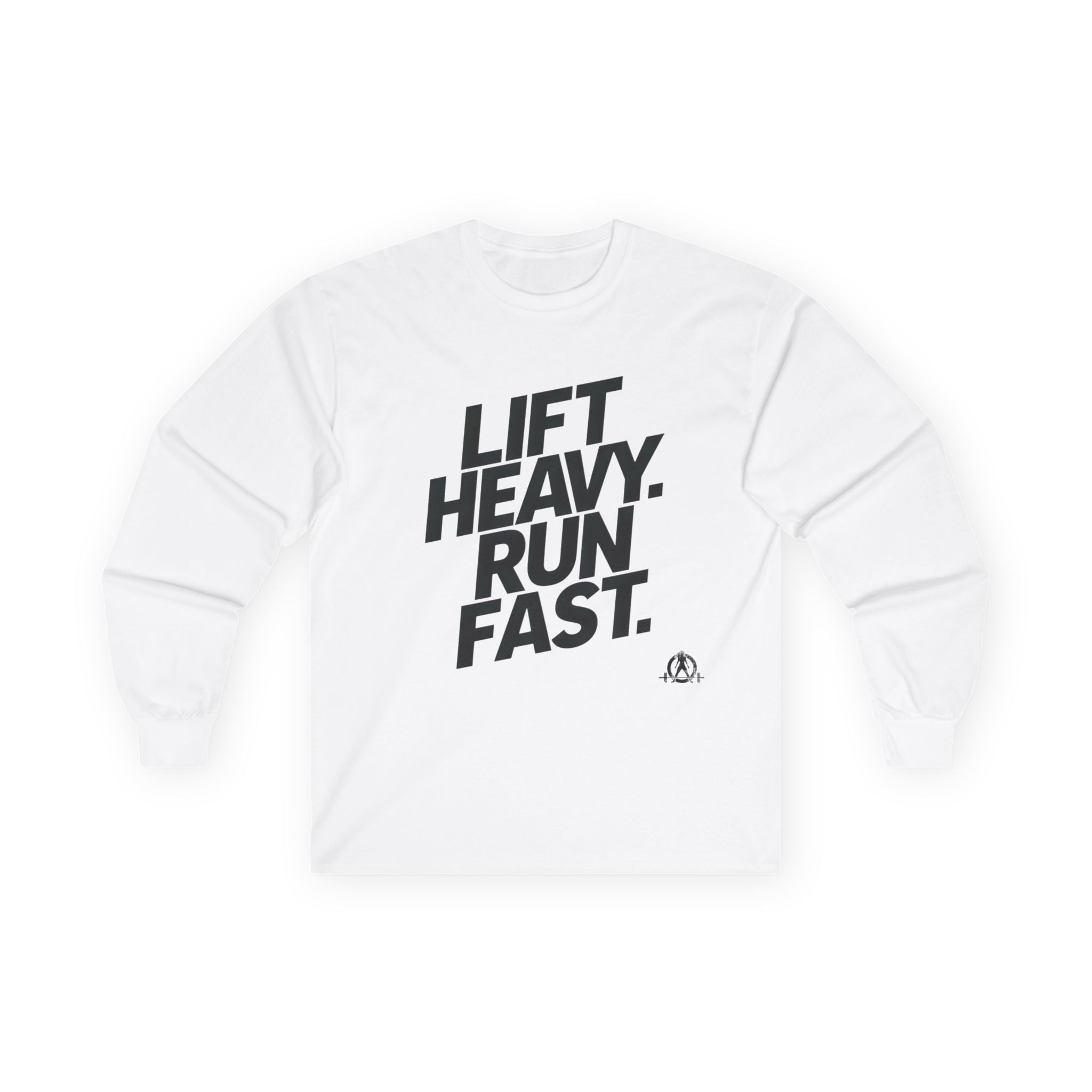 Lift Heavy Run Fast - Ultra Cotton Long Sleeve Tee - Black Logo Front