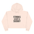 Strong Not Skinny - Empowered Crop Hoodie – For Strong Women Who Lift - Black Distressed Logo