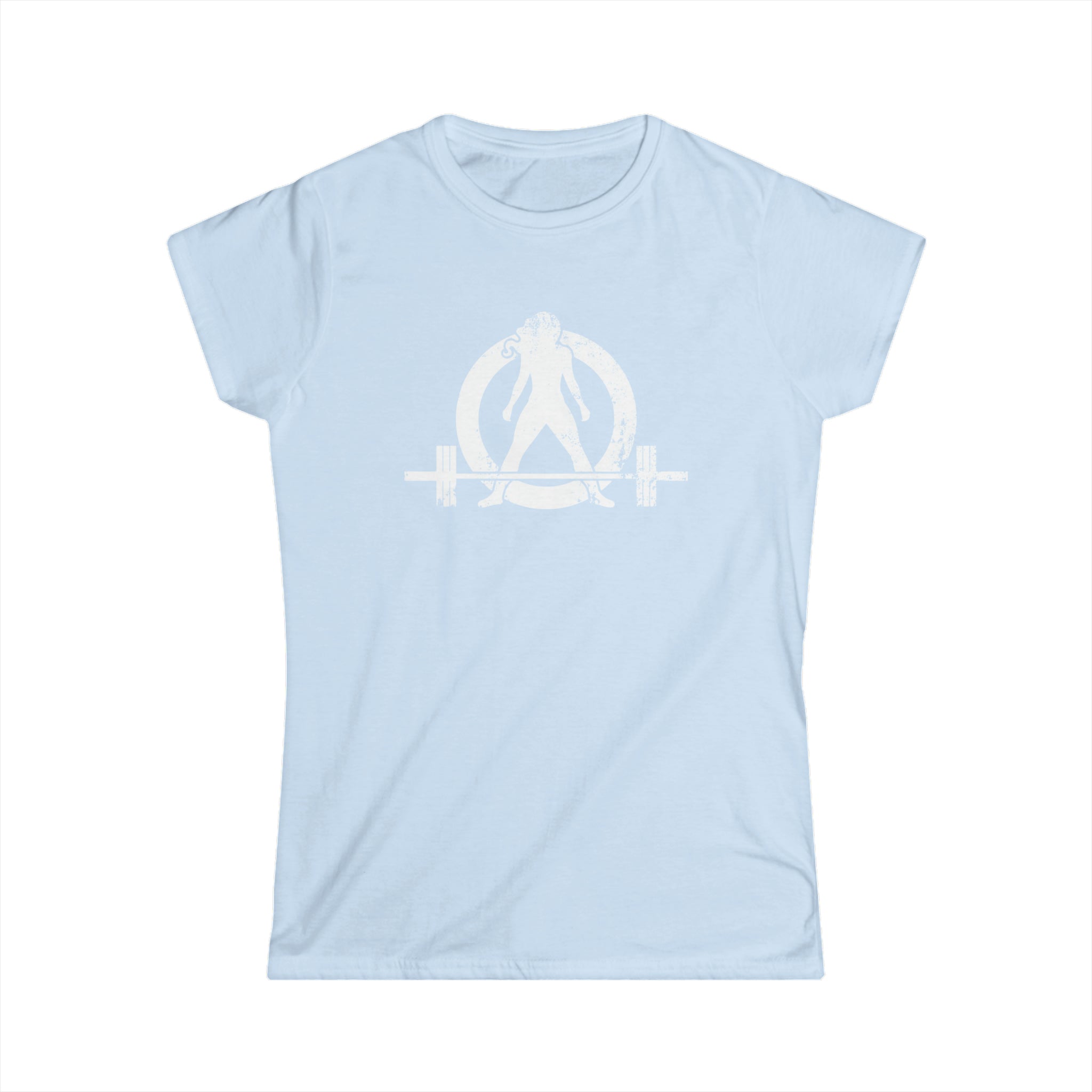 Women's Softstyle Tee - Distressed White Logo - Plain Back
