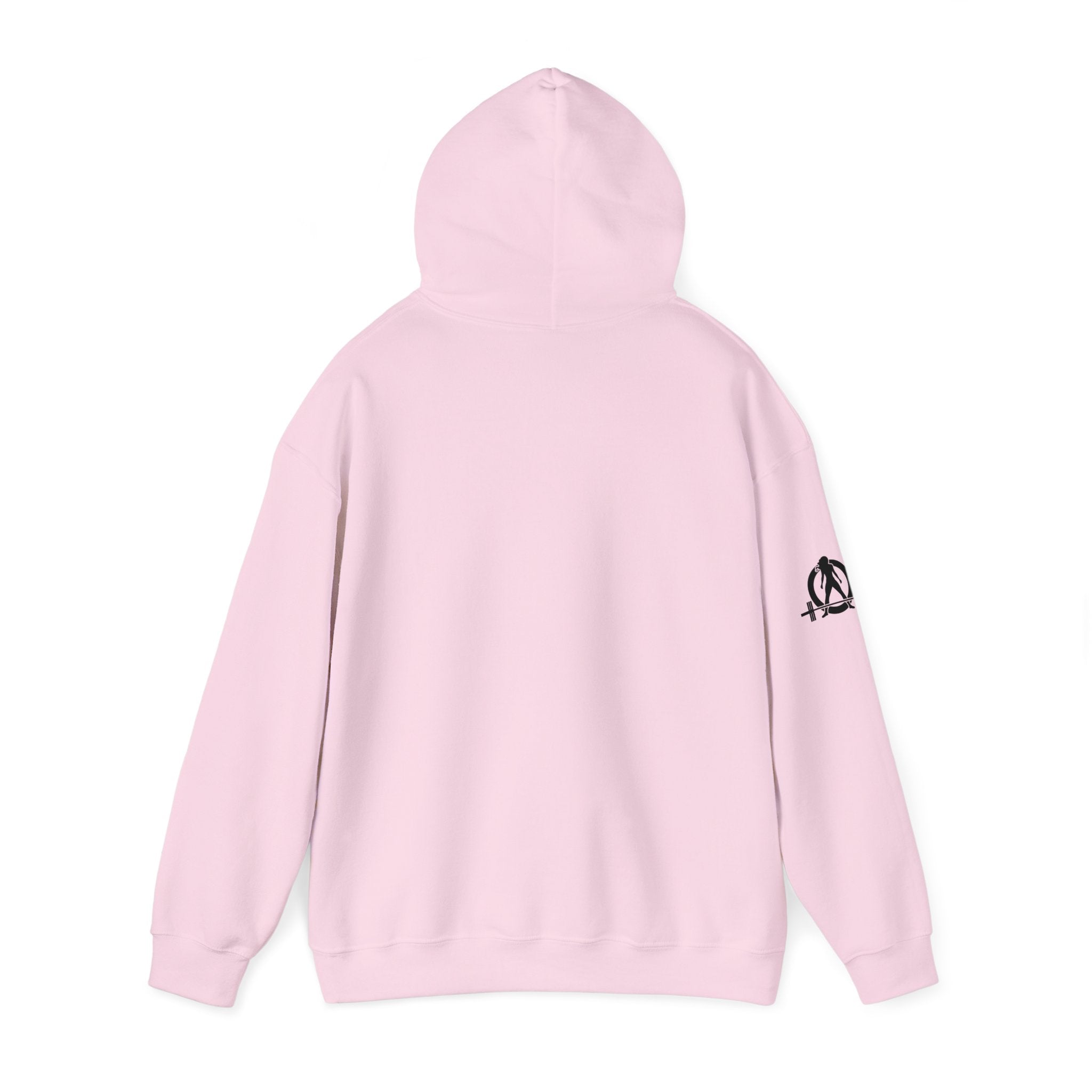 I Could Squat You - Classic Logo White - Unisex Heavy Blend Hooded Sweatshirt - Black Print on Front