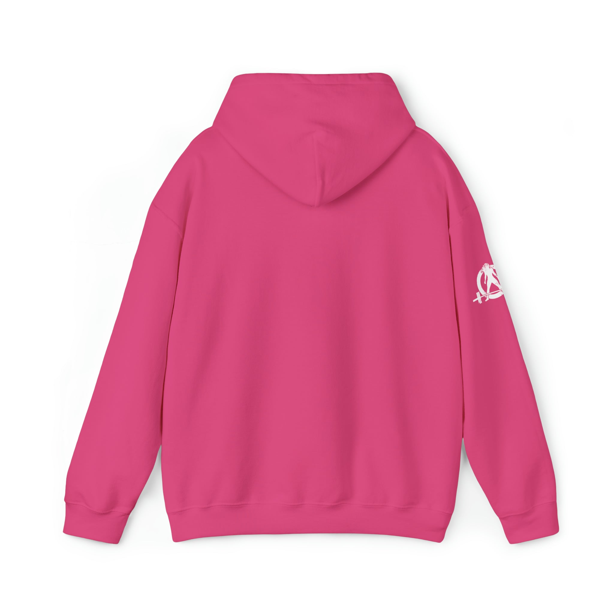 She is STRONG - Unisex Heavy Blend Hooded Sweatshirt - White Logo -  Plain Back