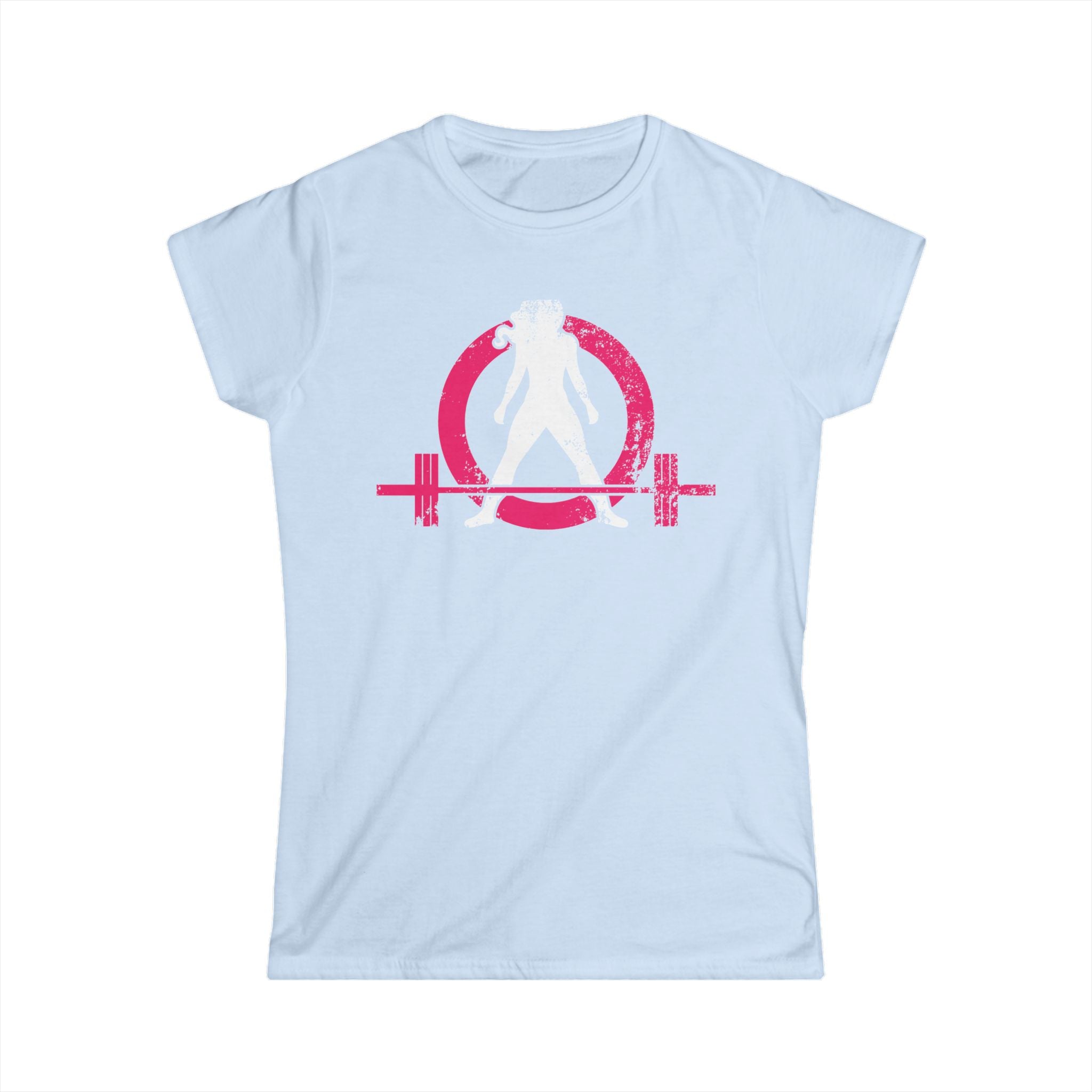Coffee & A Barbell - Women's Softstyle Tee - Distressed Color Logo