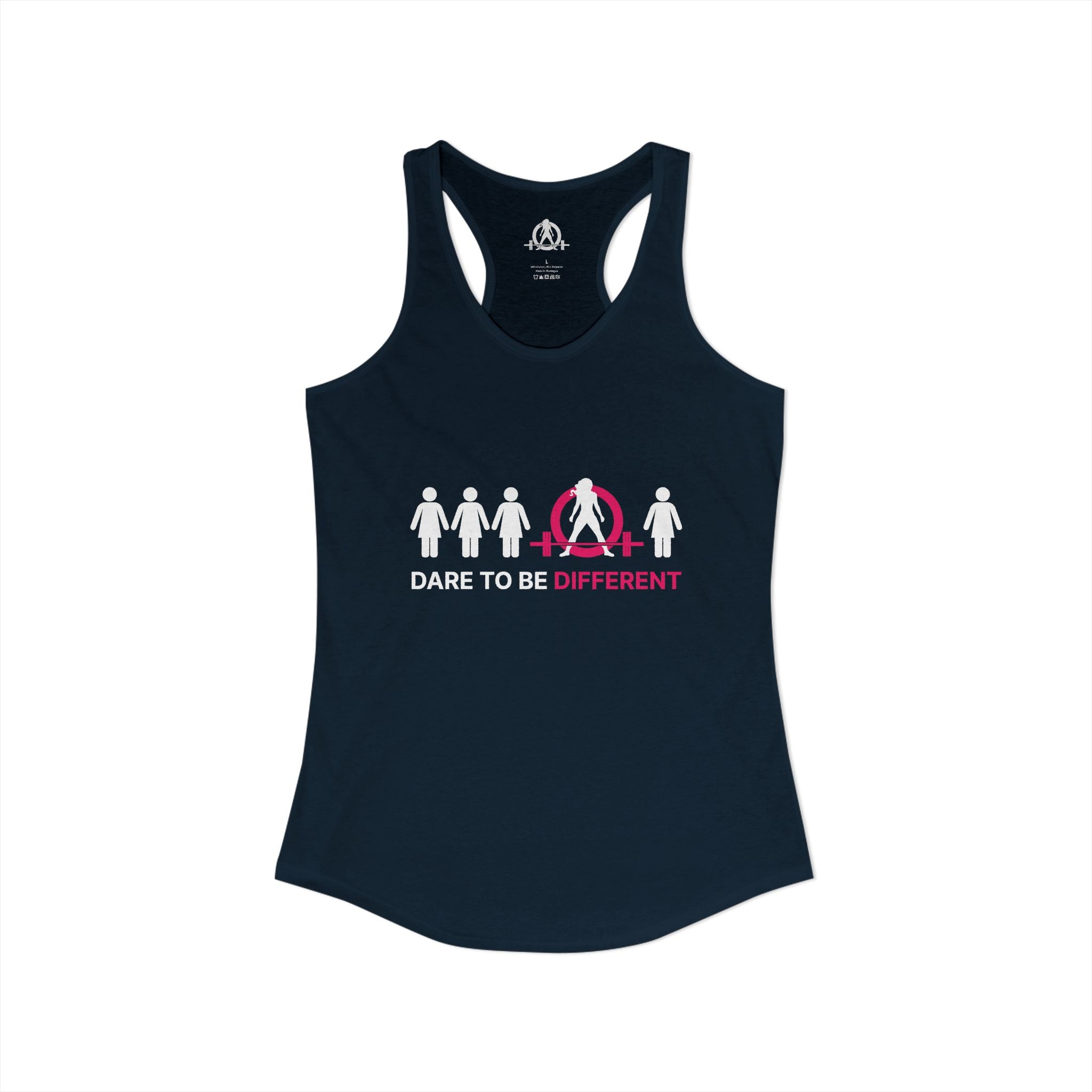 Dare To Be Different - Deadlift - Women's Ideal Racerback Tank - Front Logo