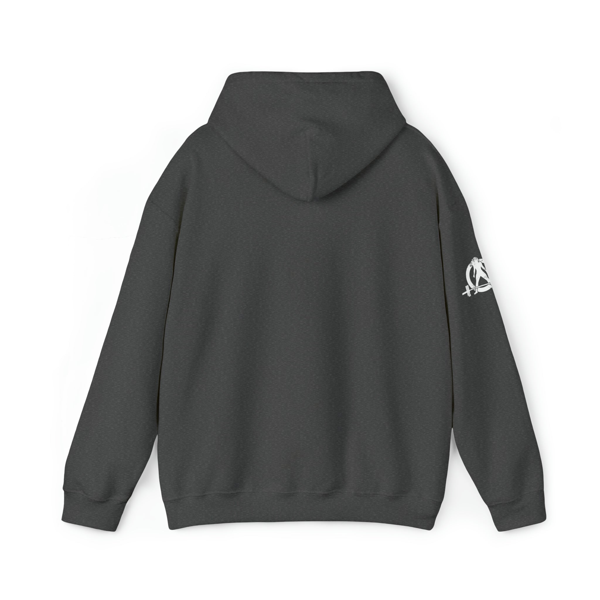 She is STRONG - Unisex Heavy Blend Hooded Sweatshirt - White Logo -  Plain Back