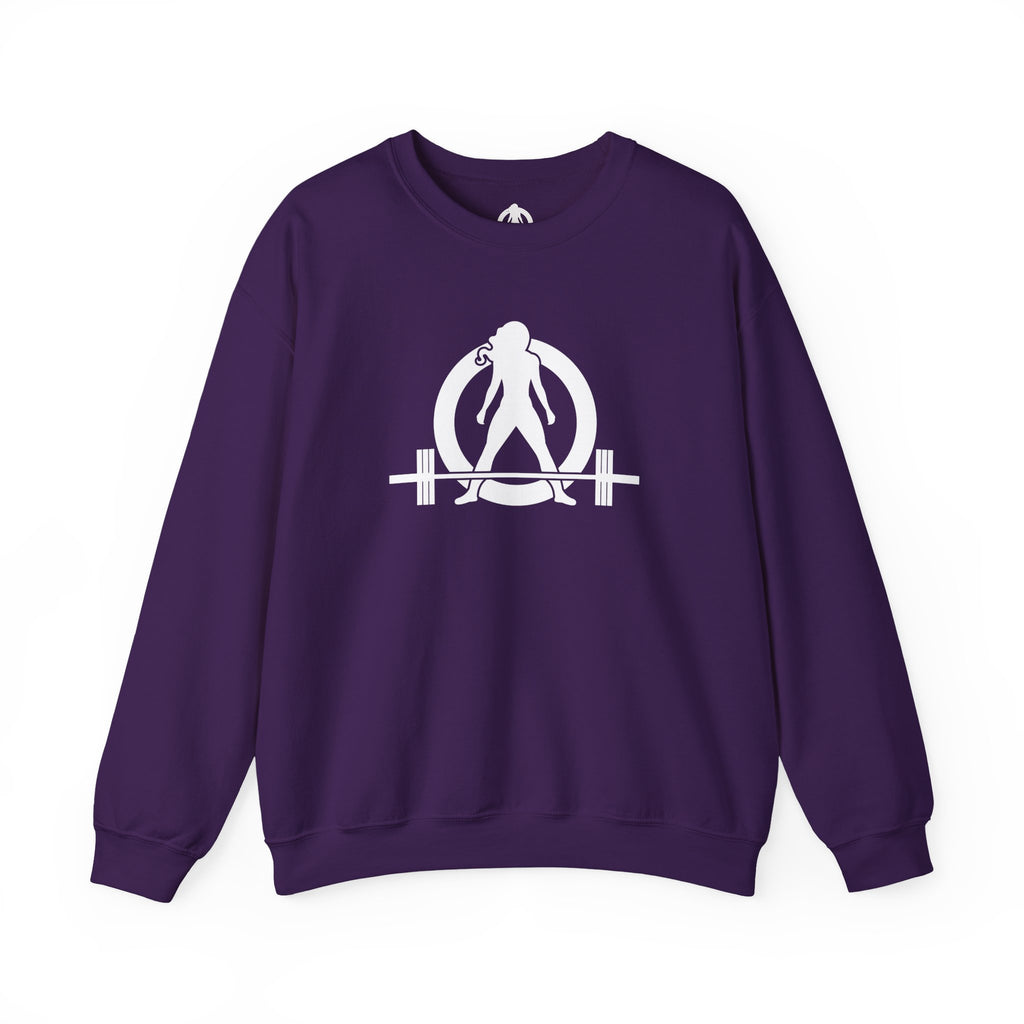 Workout To Burn Off The Crazy - Unisex Heavy Blend™ Crewneck Sweatshirt - Front White Logo - Front & Back Print
