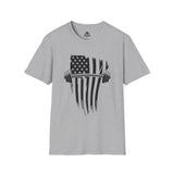 USA Barbell  - Unisex Softstyle T-Shirt - Black Logo - Plain Back
