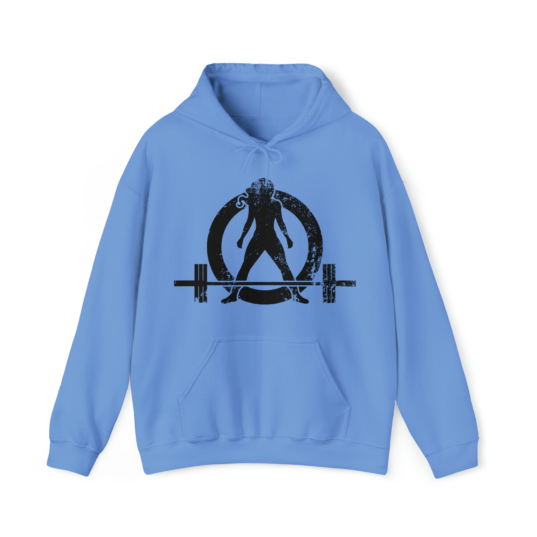 Distressed Black Logo - Plain Back - Unisex Heavy Blend Hooded Sweatshirt