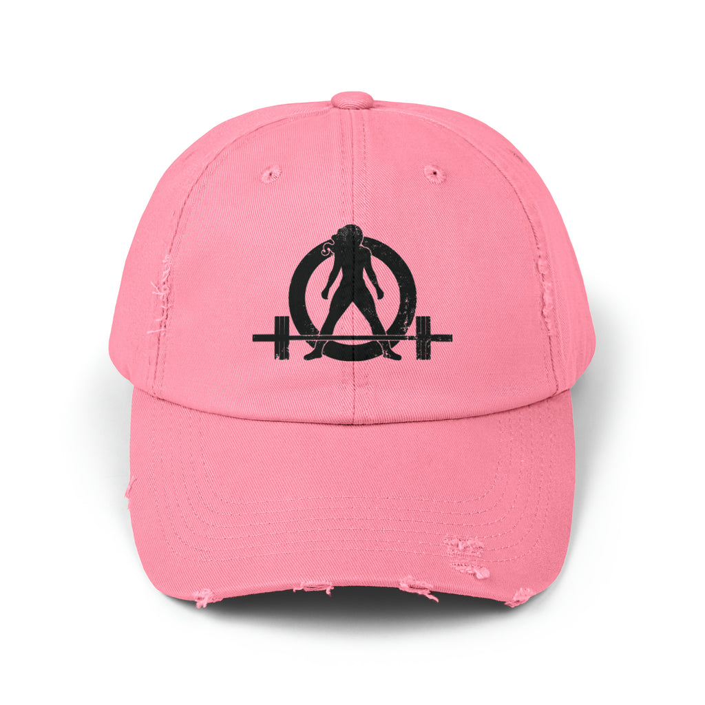 Unisex Distressed Cap - Classic Black Logo