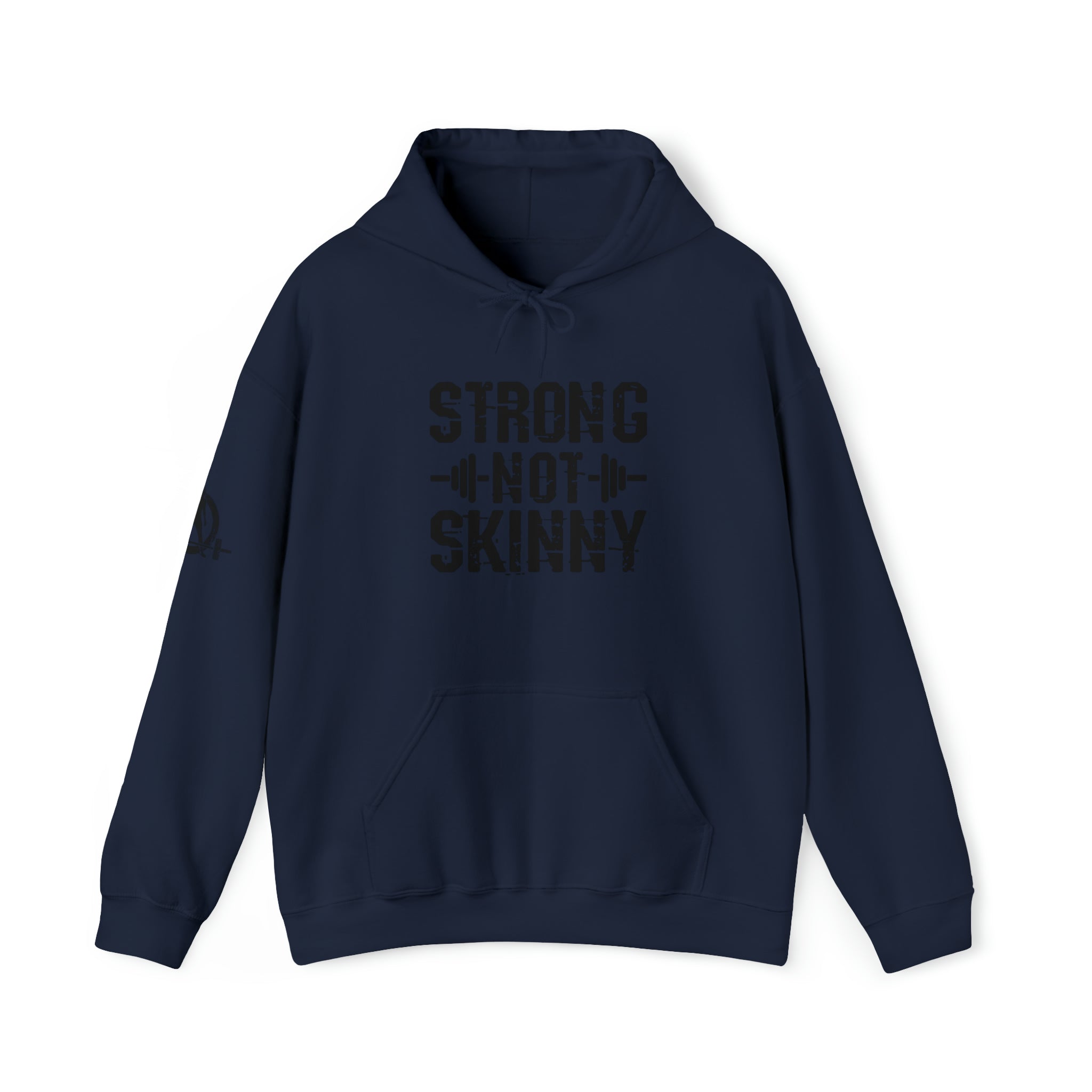 Strong Not Skinny - Unisex Heavy Blend Hooded Sweatshirt - Black Front Logo
