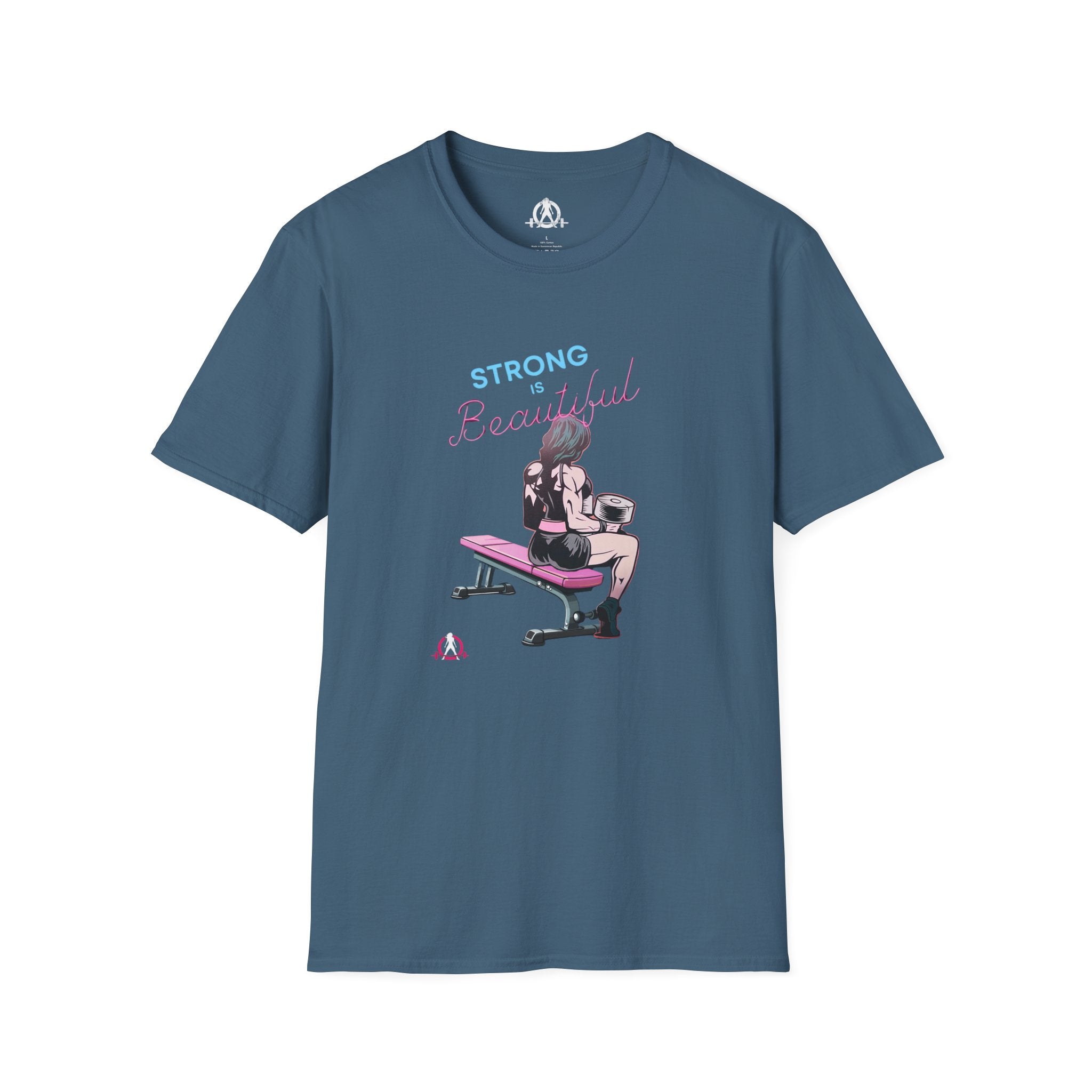Strong Is Beautiful - Comic - Unisex Softstyle T-Shirt - White Print on Front Plain Back