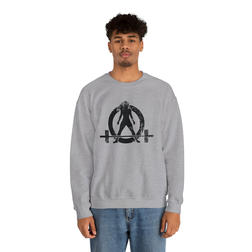 Distressed Logo - Unisex Heavy Blend™ Crewneck Sweatshirt - Black Logo