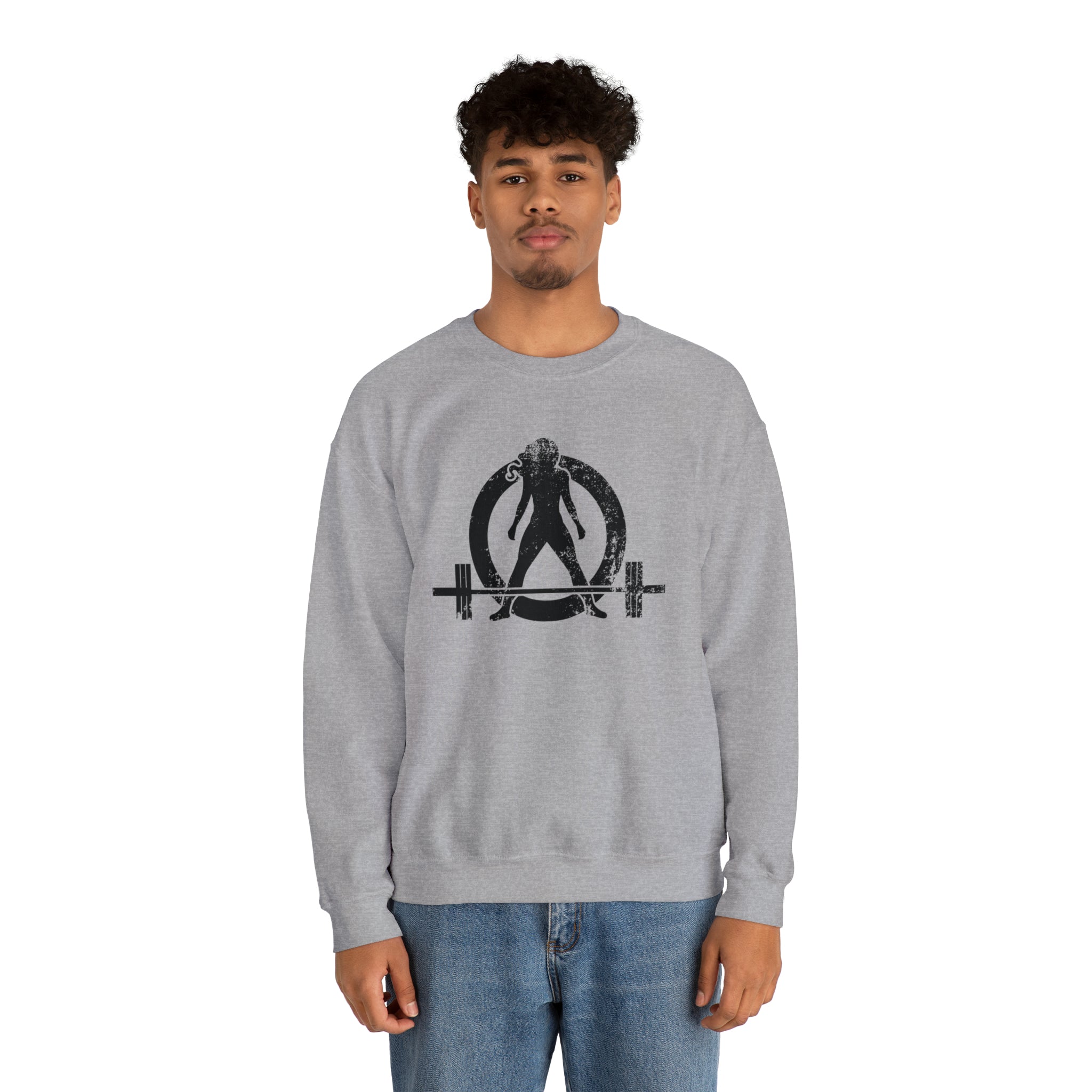 Distressed Logo - Unisex Heavy Blend™ Crewneck Sweatshirt - Black Logo